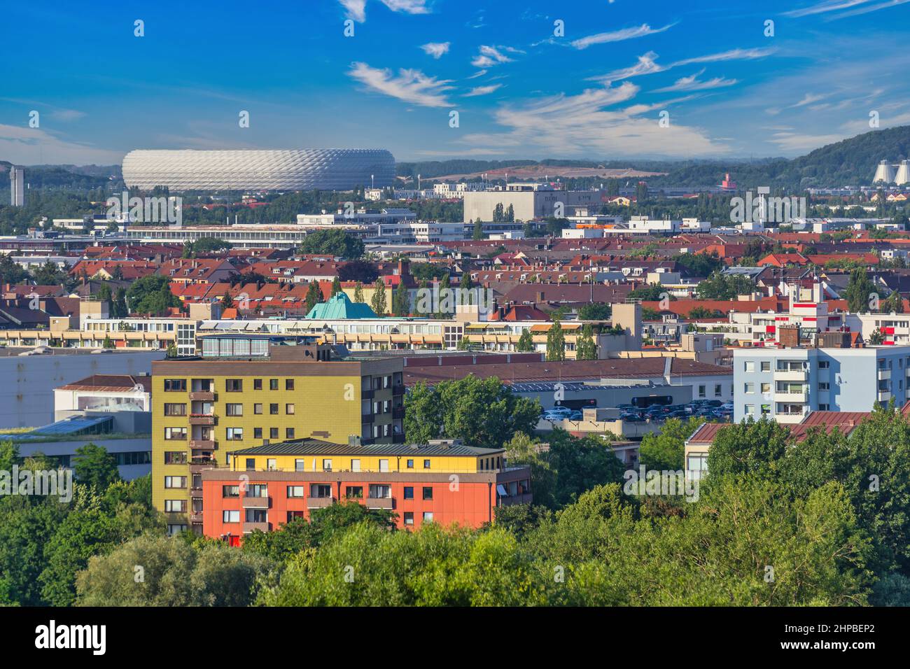 Monaco di Baviera Germania, skyline della città nel centro della città Foto Stock