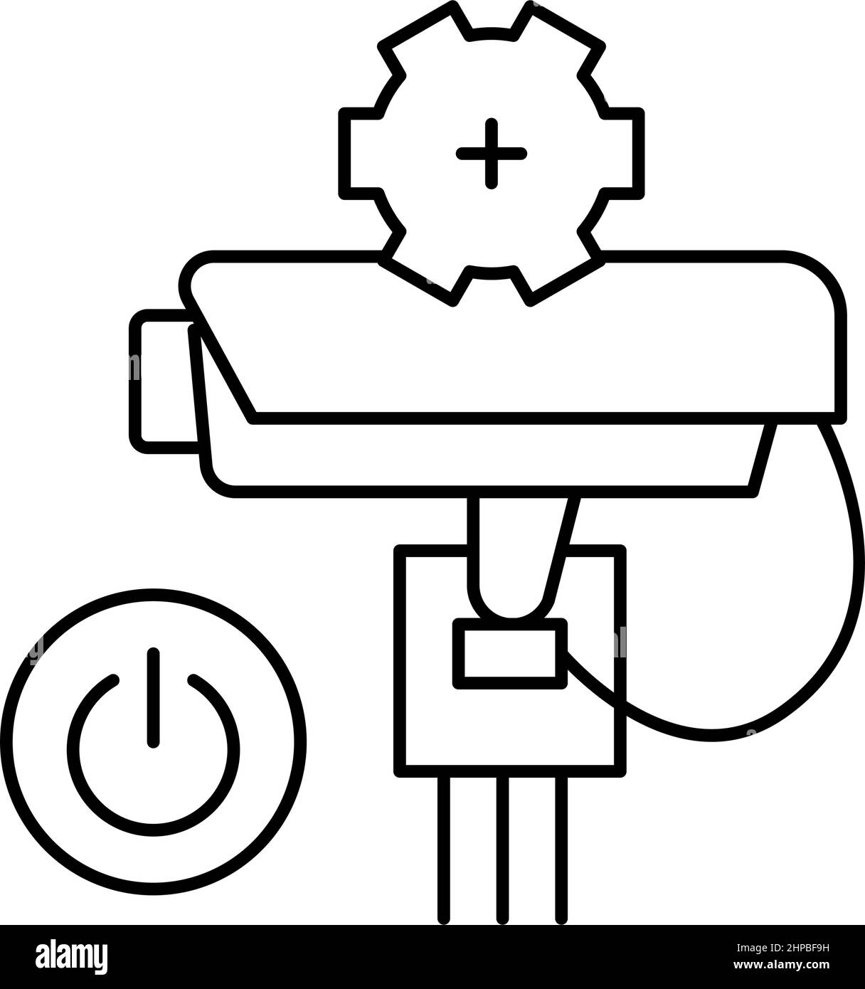 immagine vettoriale dell'icona della linea di collegamento elettrico Illustrazione Vettoriale