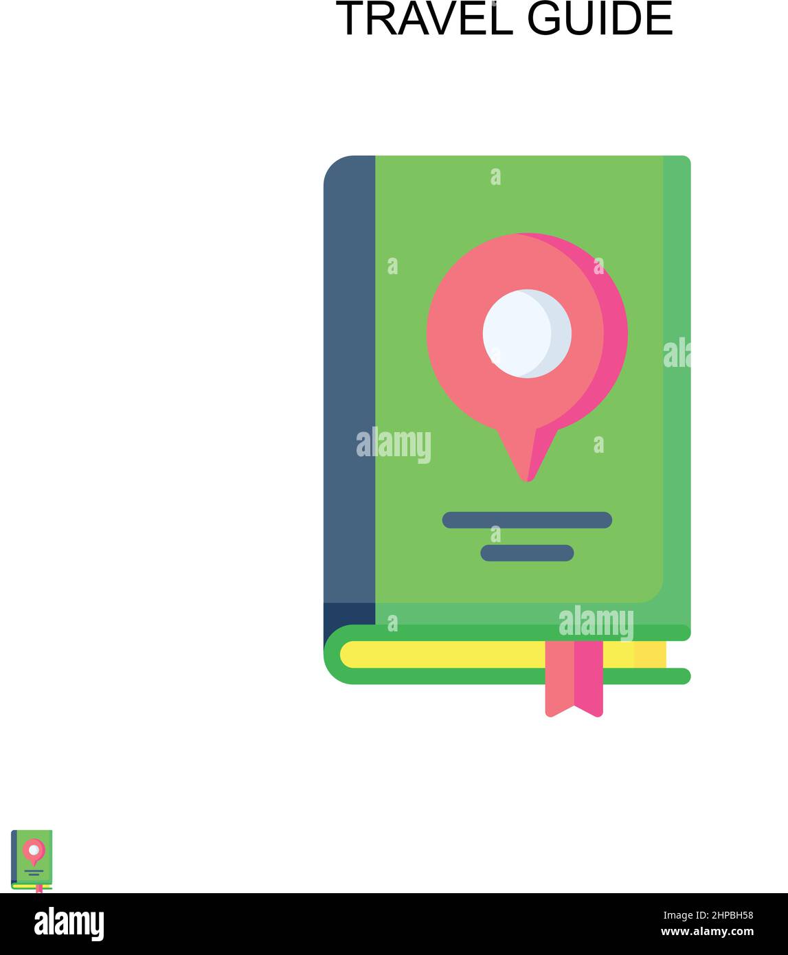 Guida di viaggio semplice icona vettoriale. Modello di disegno del simbolo di illustrazione per l'elemento dell'interfaccia utente mobile Web. Illustrazione Vettoriale