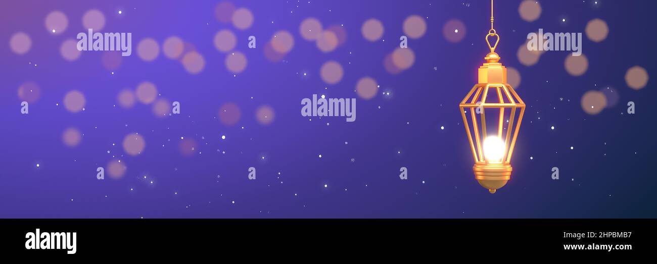 Ramadan Kareem saluto sfondo Islamico 3D disegno illustratore Foto Stock