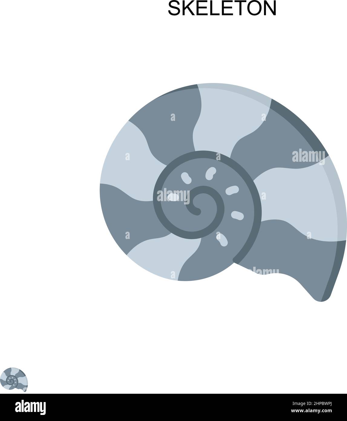 Icona vettore semplice scheletro. Modello di disegno del simbolo di illustrazione per l'elemento dell'interfaccia utente mobile Web. Illustrazione Vettoriale