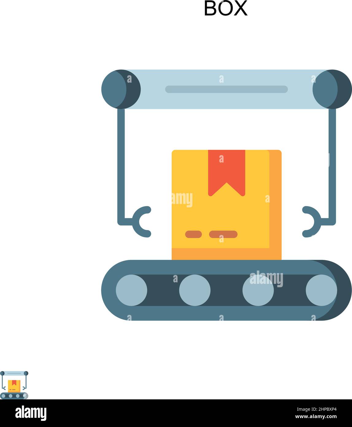 Icona vettoriale semplice box. Modello di disegno del simbolo di illustrazione per l'elemento dell'interfaccia utente mobile Web. Illustrazione Vettoriale