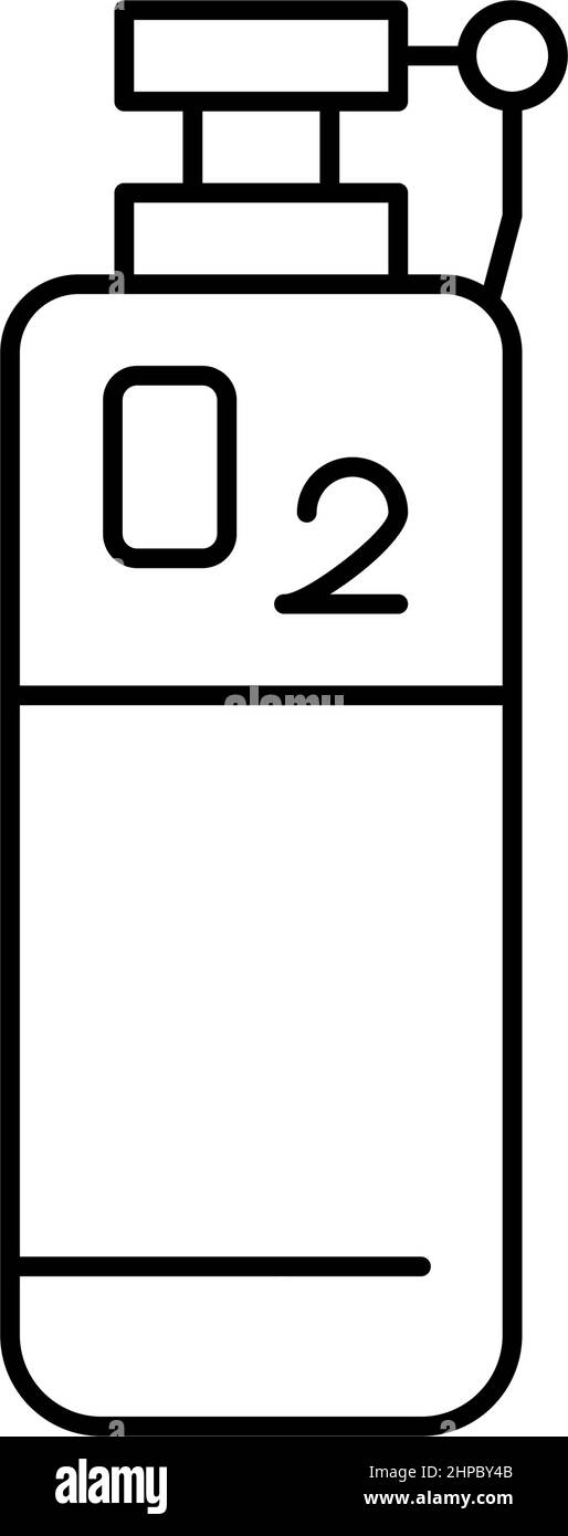 immagine vettoriale dell'icona della linea del serbatoio di ossigeno Illustrazione Vettoriale