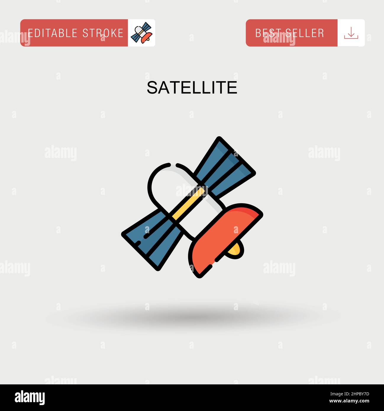 Icona vettore semplice satellite. Illustrazione Vettoriale