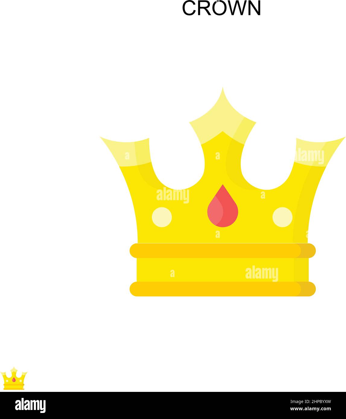 Icona vettore semplice Crown. Modello di disegno del simbolo di illustrazione per l'elemento dell'interfaccia utente mobile Web. Illustrazione Vettoriale