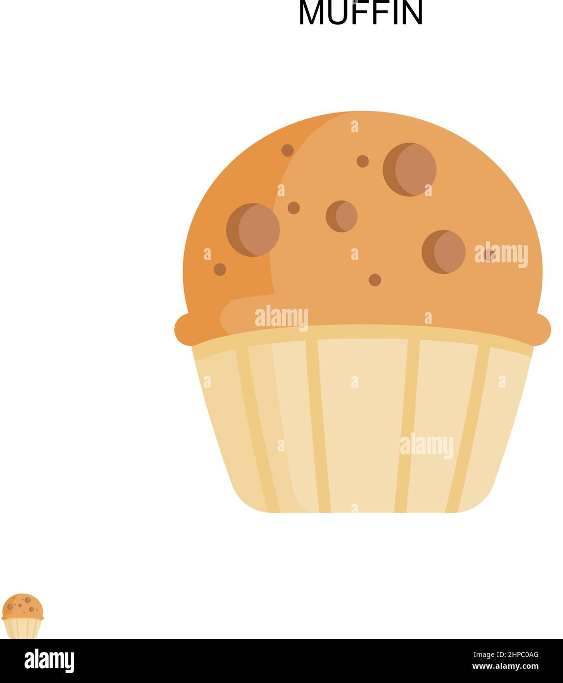Icona del vettore semplice del muffin. Modello di disegno del simbolo di illustrazione per l'elemento dell'interfaccia utente mobile Web. Illustrazione Vettoriale
