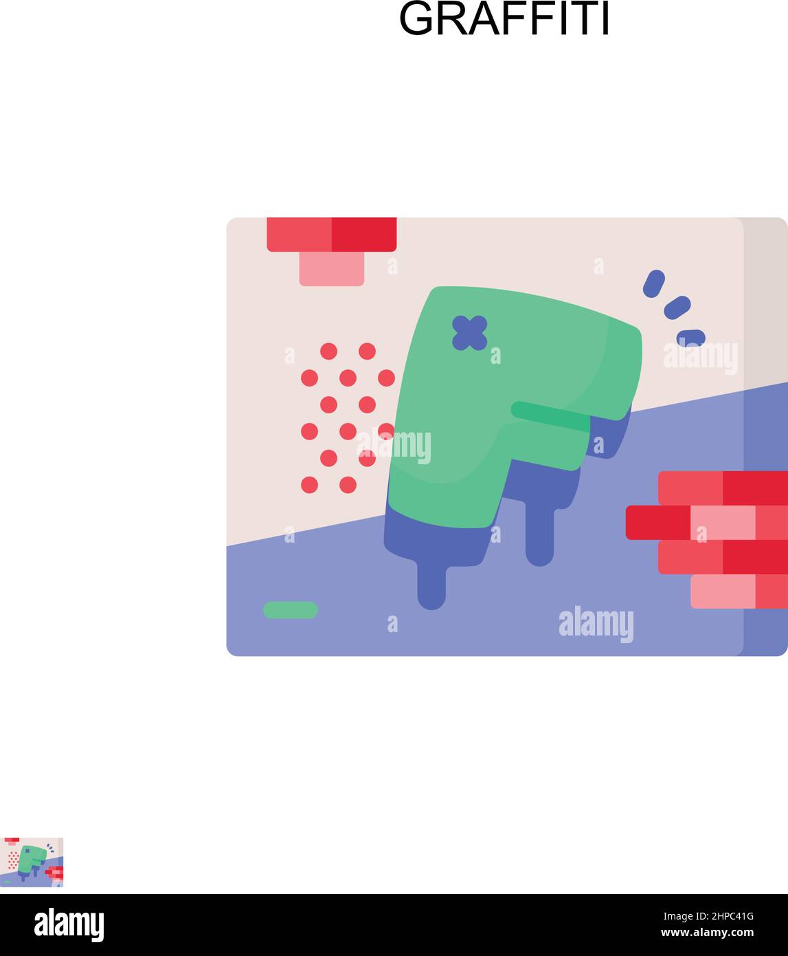 Icona Graffiti Simple Vector. Modello di disegno del simbolo di illustrazione per l'elemento dell'interfaccia utente mobile Web. Illustrazione Vettoriale