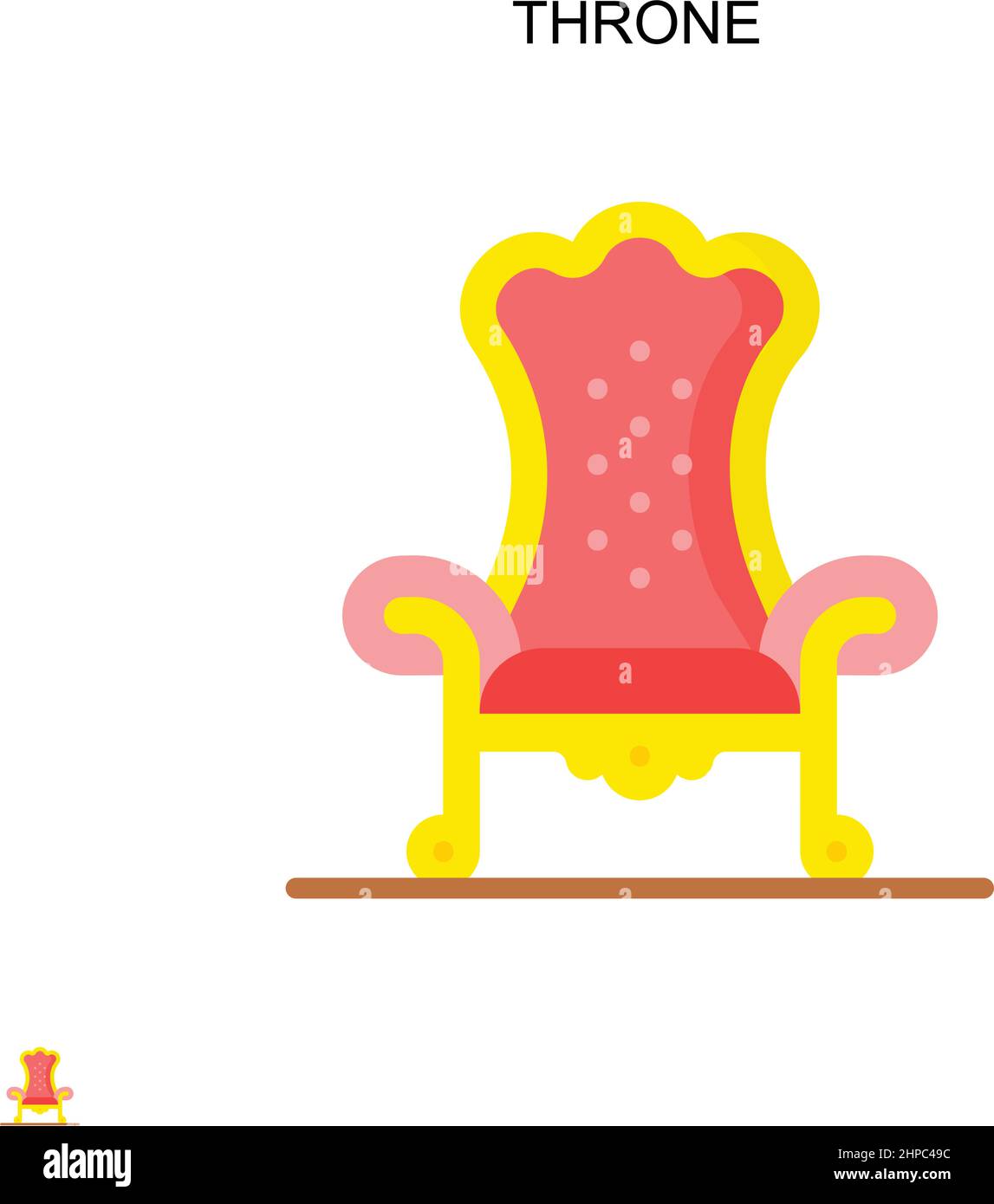 Icona vettore semplice trono. Modello di disegno del simbolo di illustrazione per l'elemento dell'interfaccia utente mobile Web. Illustrazione Vettoriale