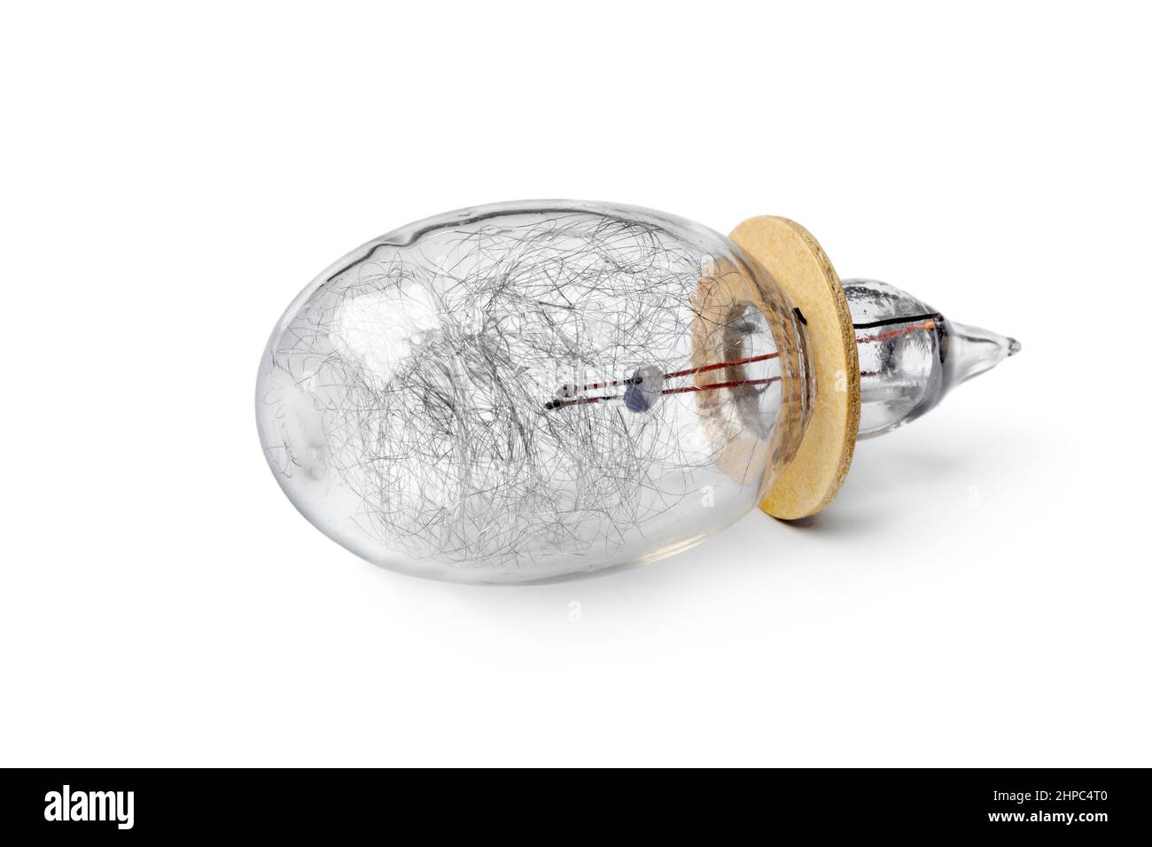 Singolo flashbulb vintage per foto in bianco e nero isolato su sfondo bianco Foto Stock