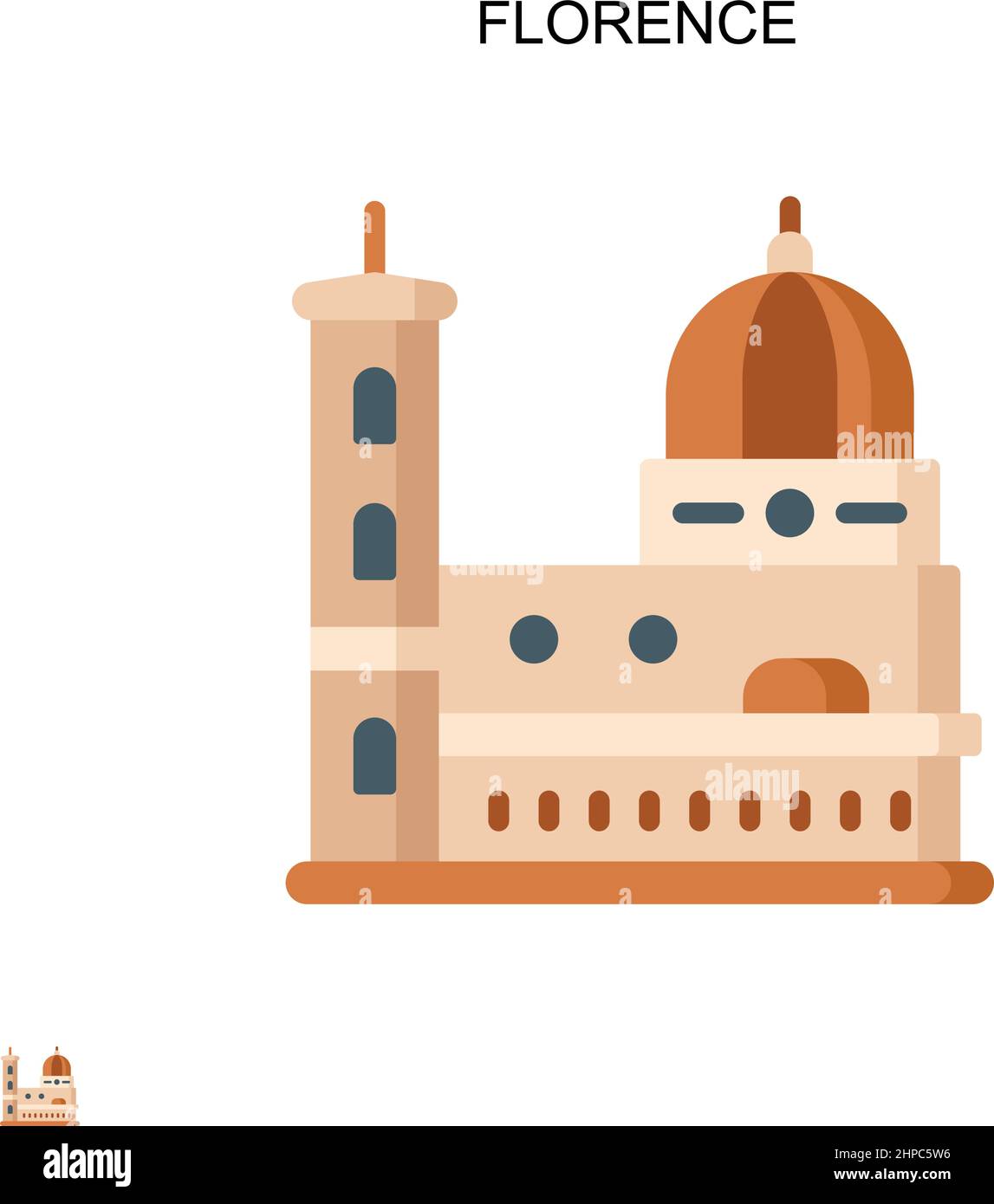 Icona vettore Firenze semplice. Modello di disegno del simbolo di illustrazione per l'elemento dell'interfaccia utente mobile Web. Illustrazione Vettoriale