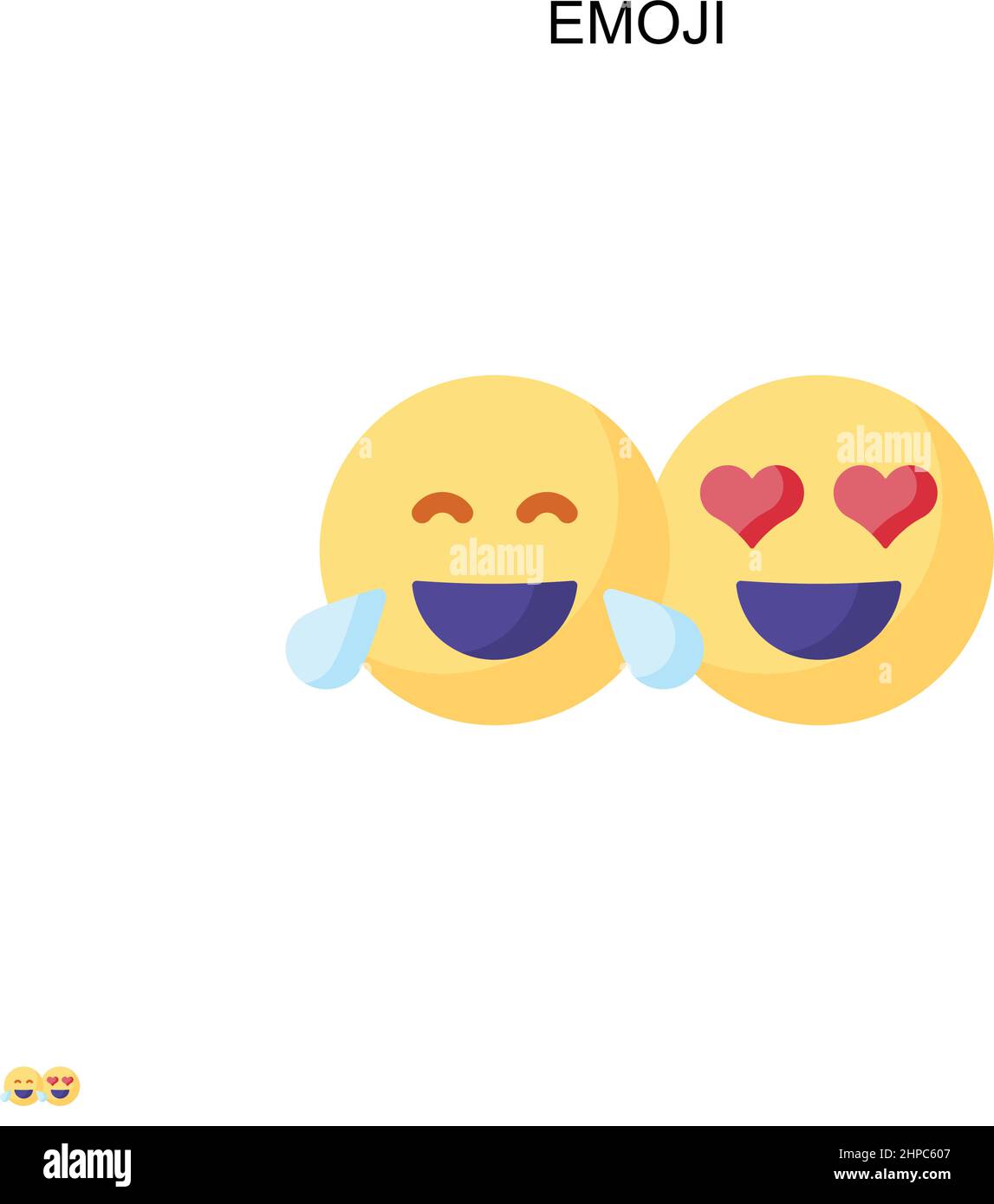 Icona vettore Emoji semplice. Modello di disegno del simbolo di illustrazione per l'elemento dell'interfaccia utente mobile Web. Illustrazione Vettoriale