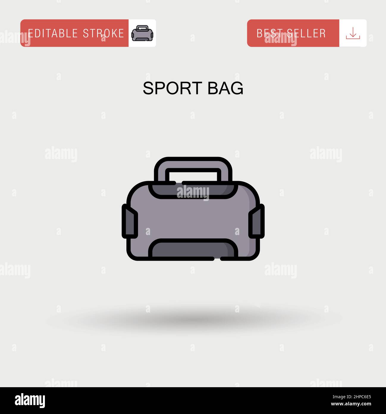 Borsa sportiva semplice icona vettoriale. Illustrazione Vettoriale