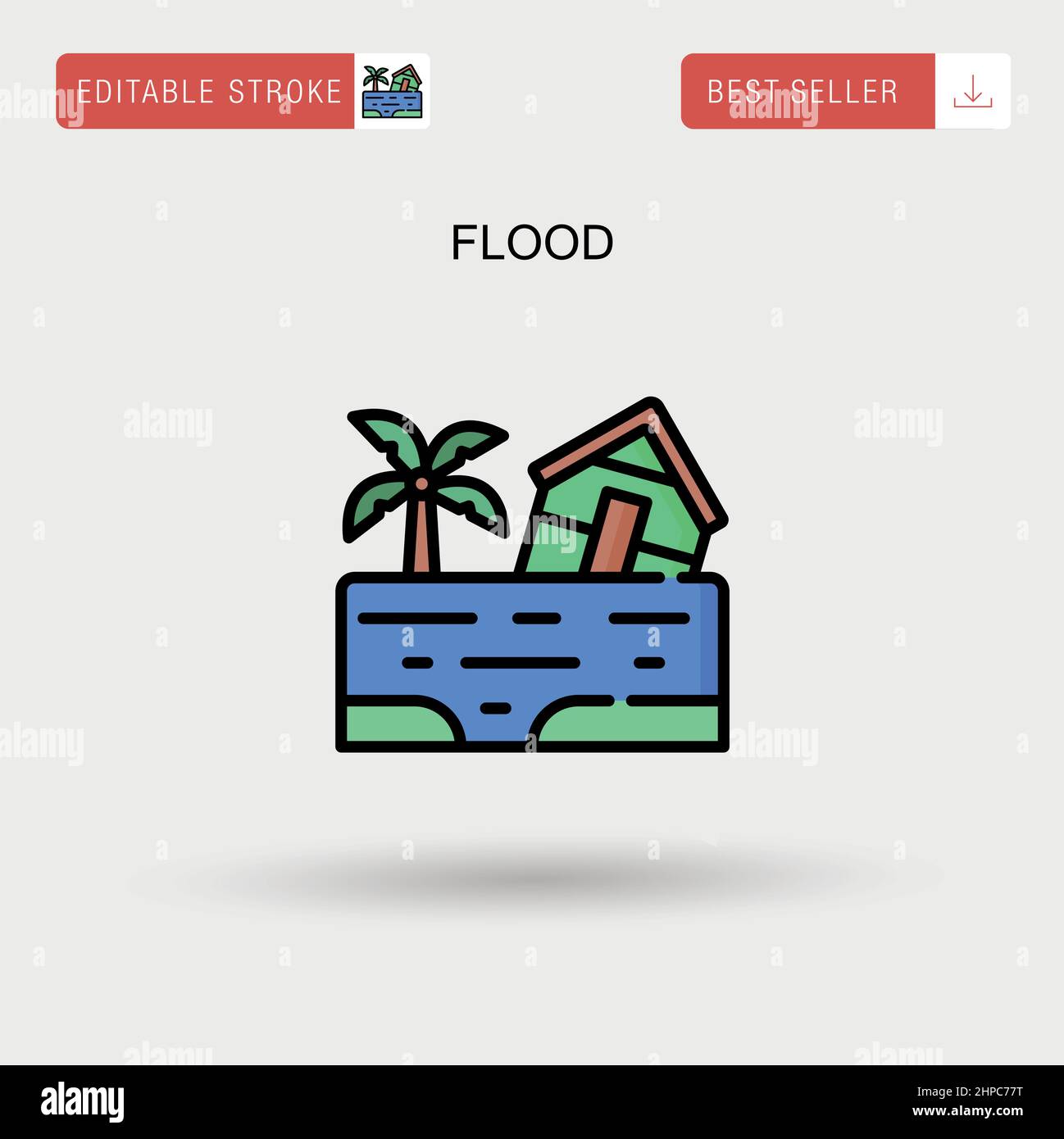 Icona flood Simple Vector. Illustrazione Vettoriale