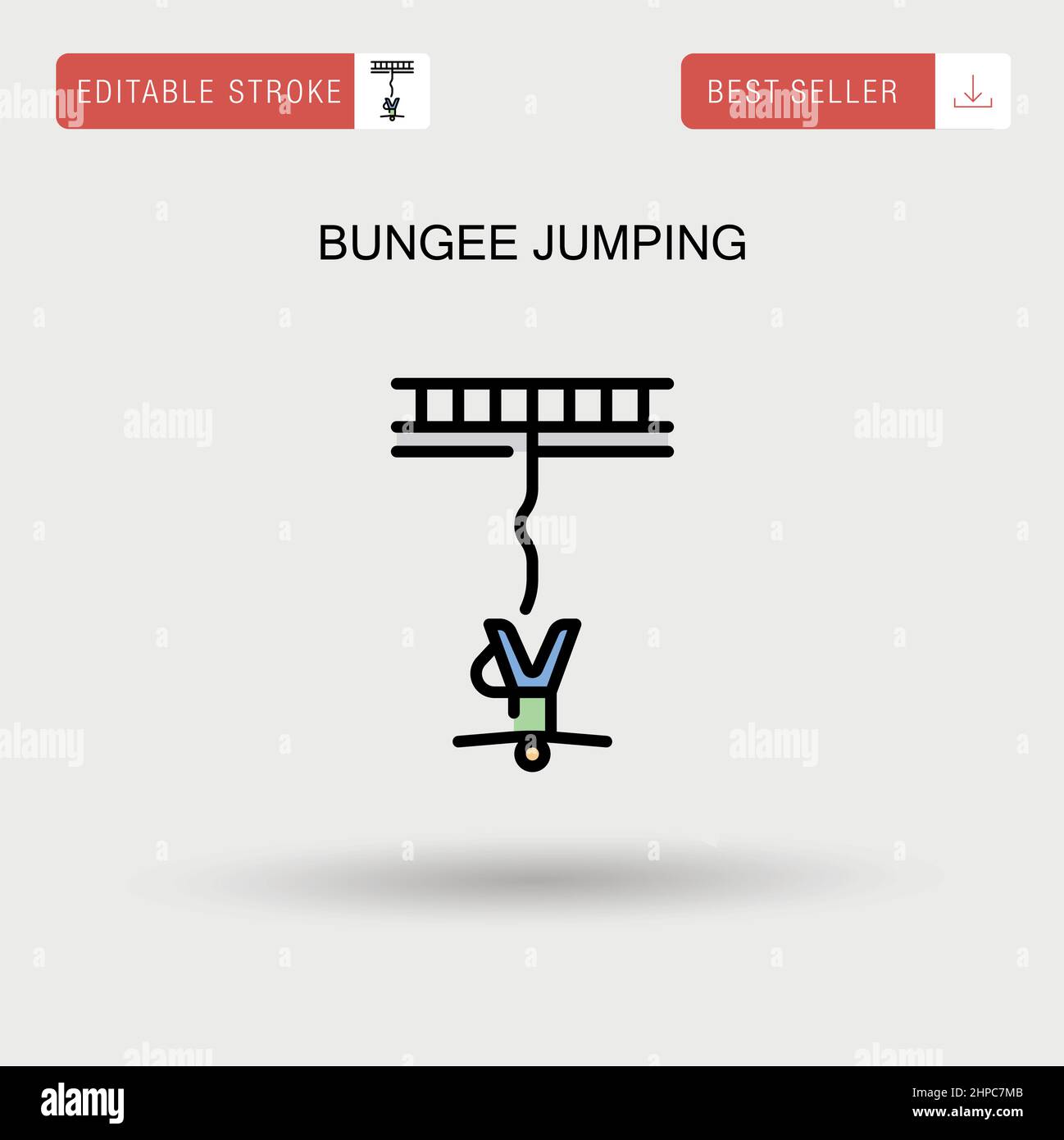 Bungee jumping semplice icona vettoriale. Illustrazione Vettoriale