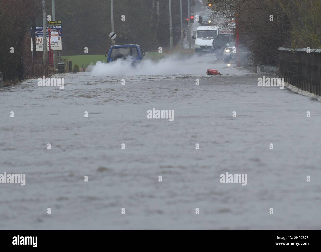 Castleford, West Yorkshire, Regno Unito. 20th Feb 2022. Alluvioni in e nei dintorni di Castleford, West Yorkshire, Regno Unito. 20th Feb 2022. Credit: Craig Cresswell/Alamy Live News Foto Stock