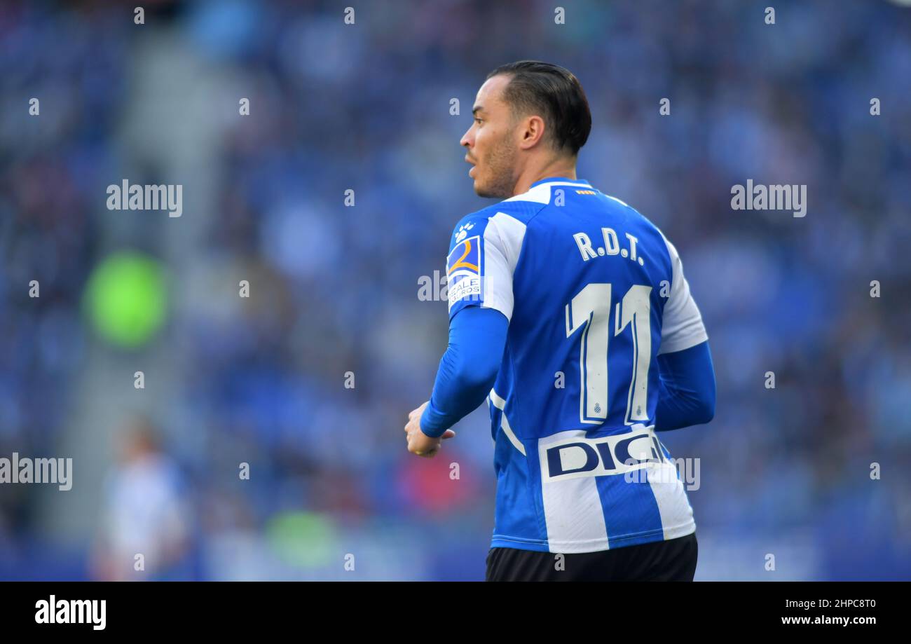 Barcelona,Spain.20 February,2022. RDT (11) di RCD Espanyol durante la partita spagnola la Liga tra RCD Espanyol e Sevilla FC al RCDE Stadium. Foto Stock