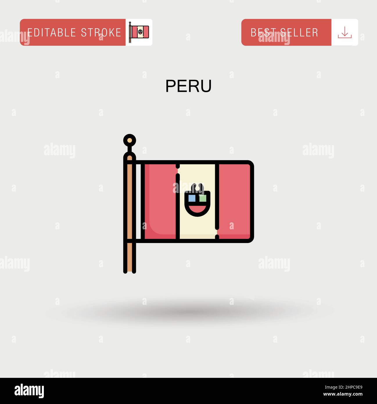 Icona vettore semplice del Perù. Illustrazione Vettoriale