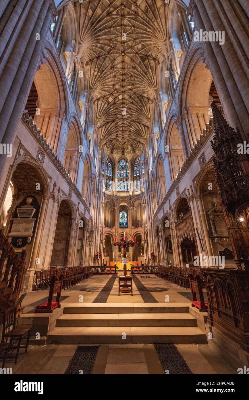 L'interno della Cattedrale di Norwich, Norfolk, Inghilterra Foto Stock
