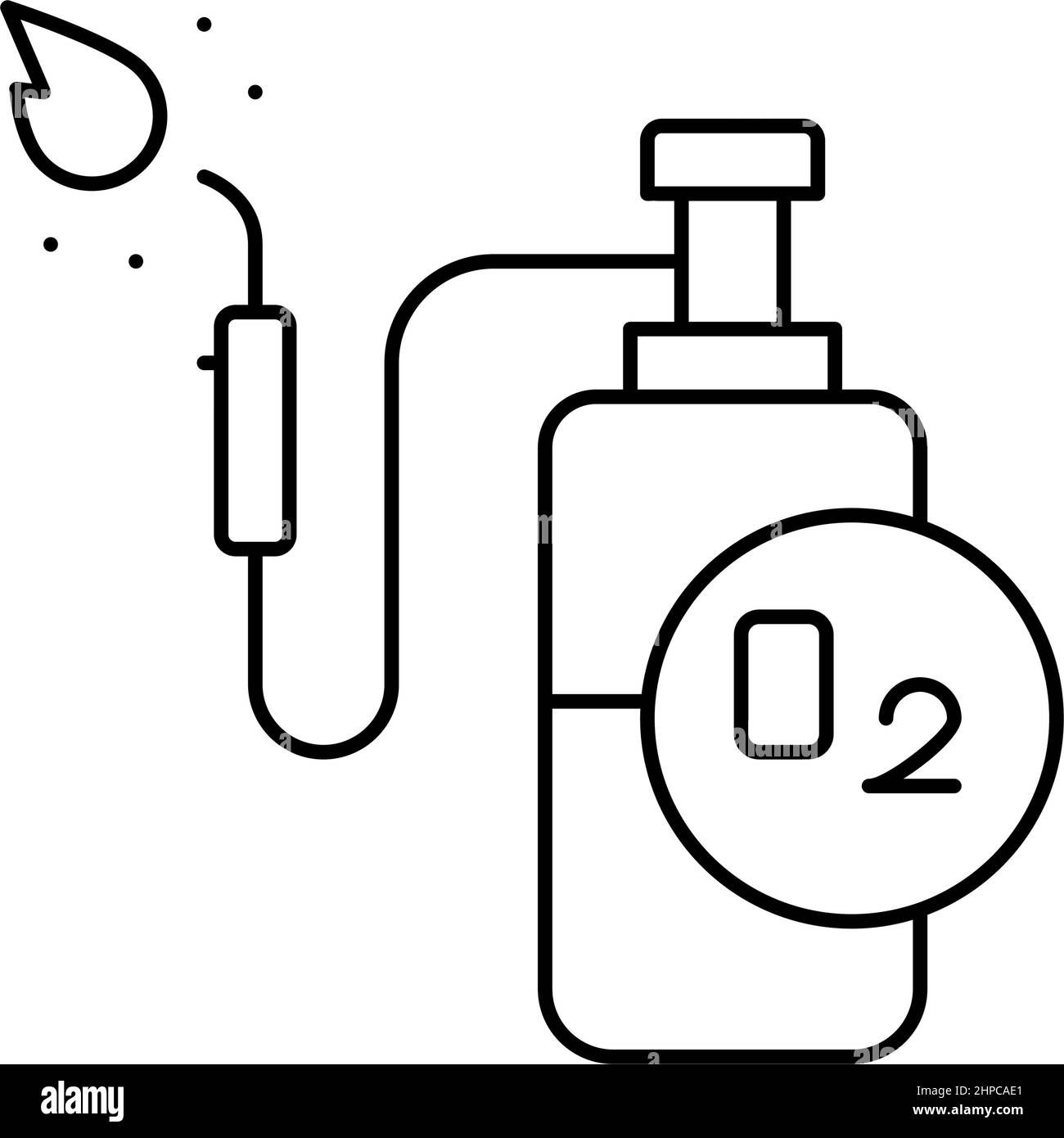 immagine vettoriale dell'icona del cilindro dell'ossigeno per la linea di saldatura Illustrazione Vettoriale