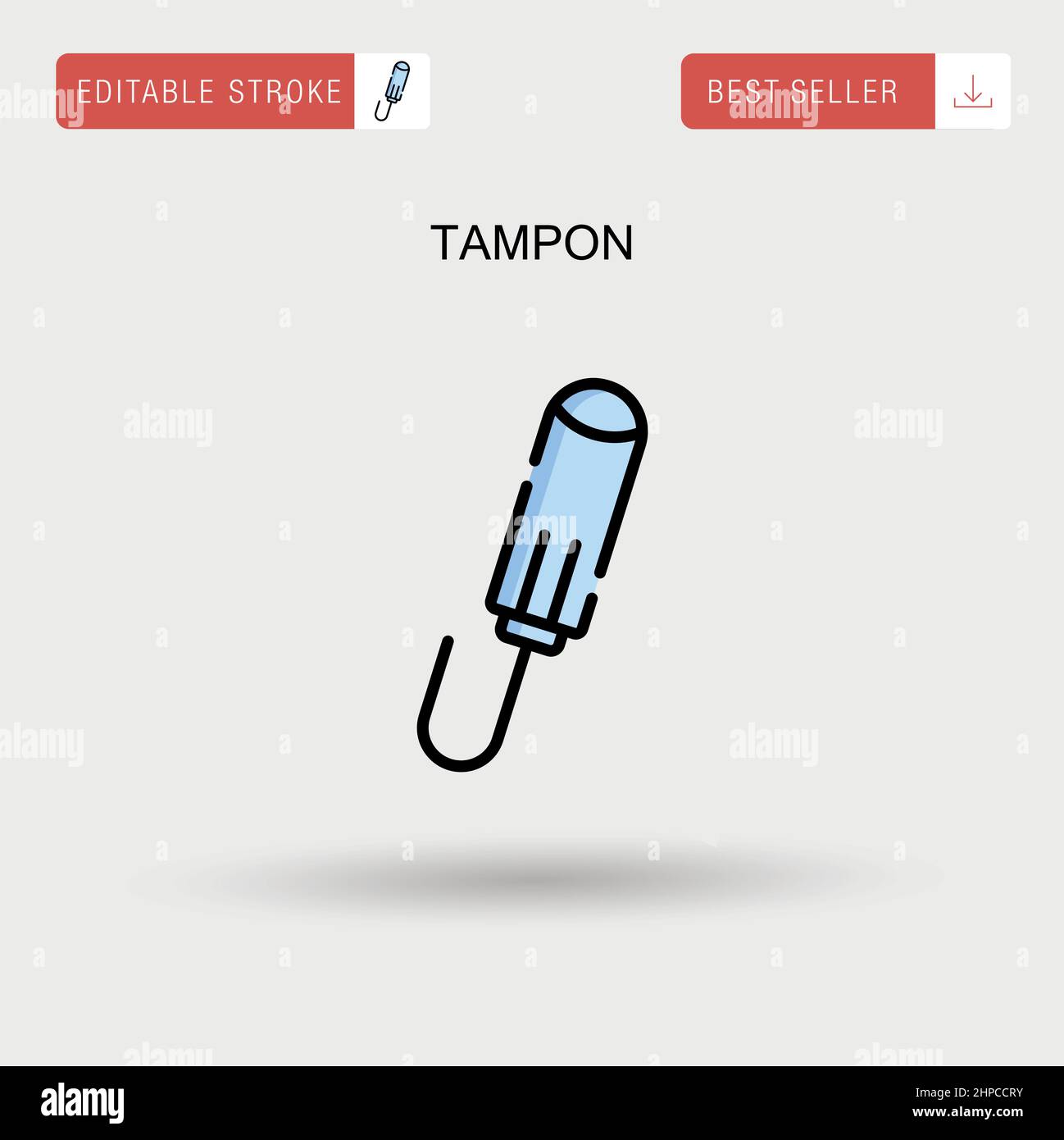 Icona vettore semplice Tampon. Illustrazione Vettoriale