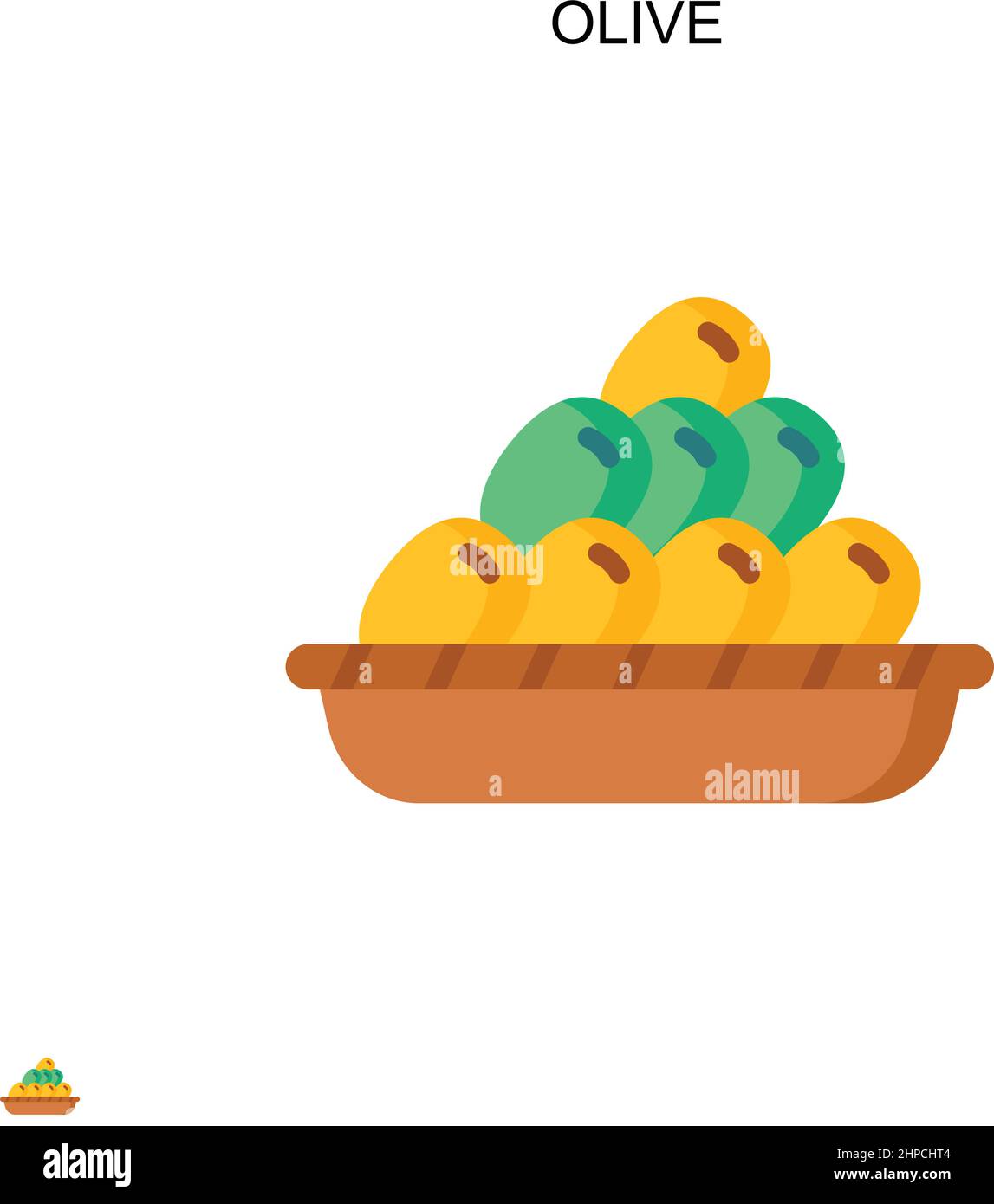 Icona vettoriale semplice di Olive. Modello di disegno del simbolo di illustrazione per l'elemento dell'interfaccia utente mobile Web. Illustrazione Vettoriale