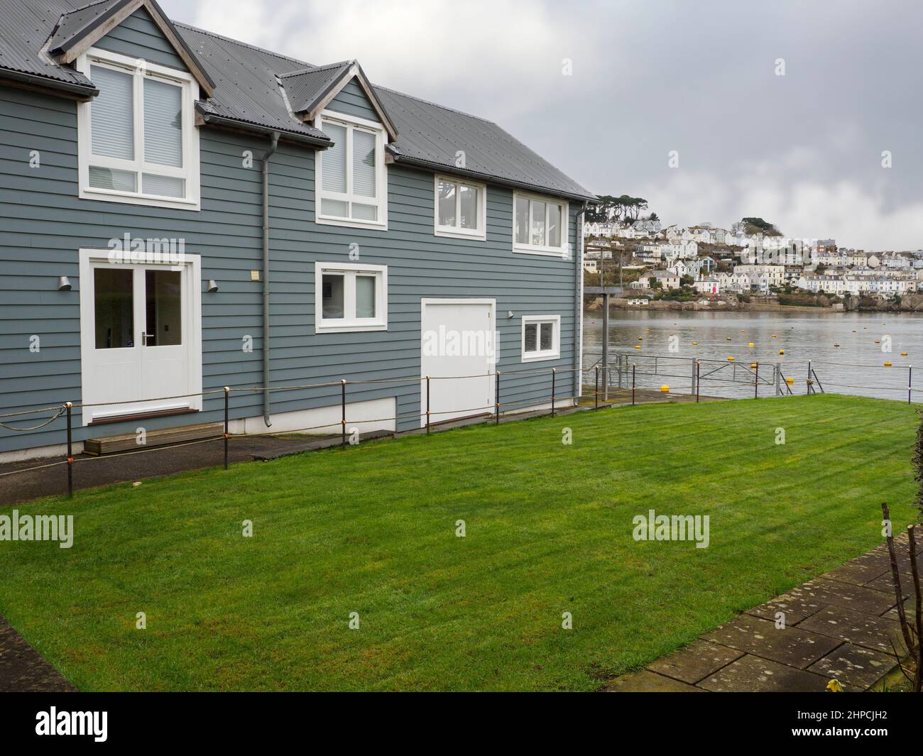 Waterside Property, Polruan, Cornovaglia, Regno Unito Foto Stock