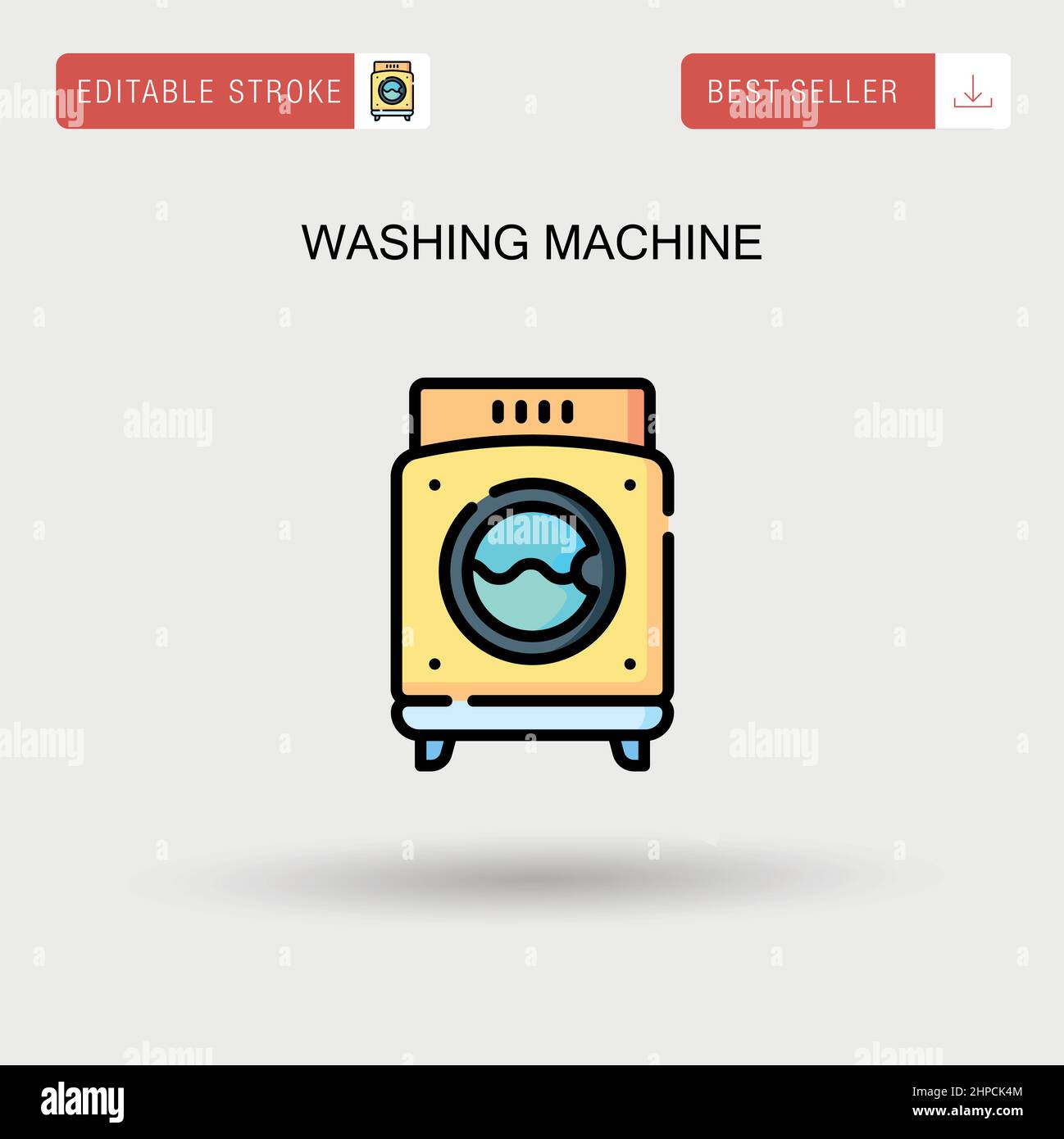 Lavatrice semplice icona vettoriale. Illustrazione Vettoriale