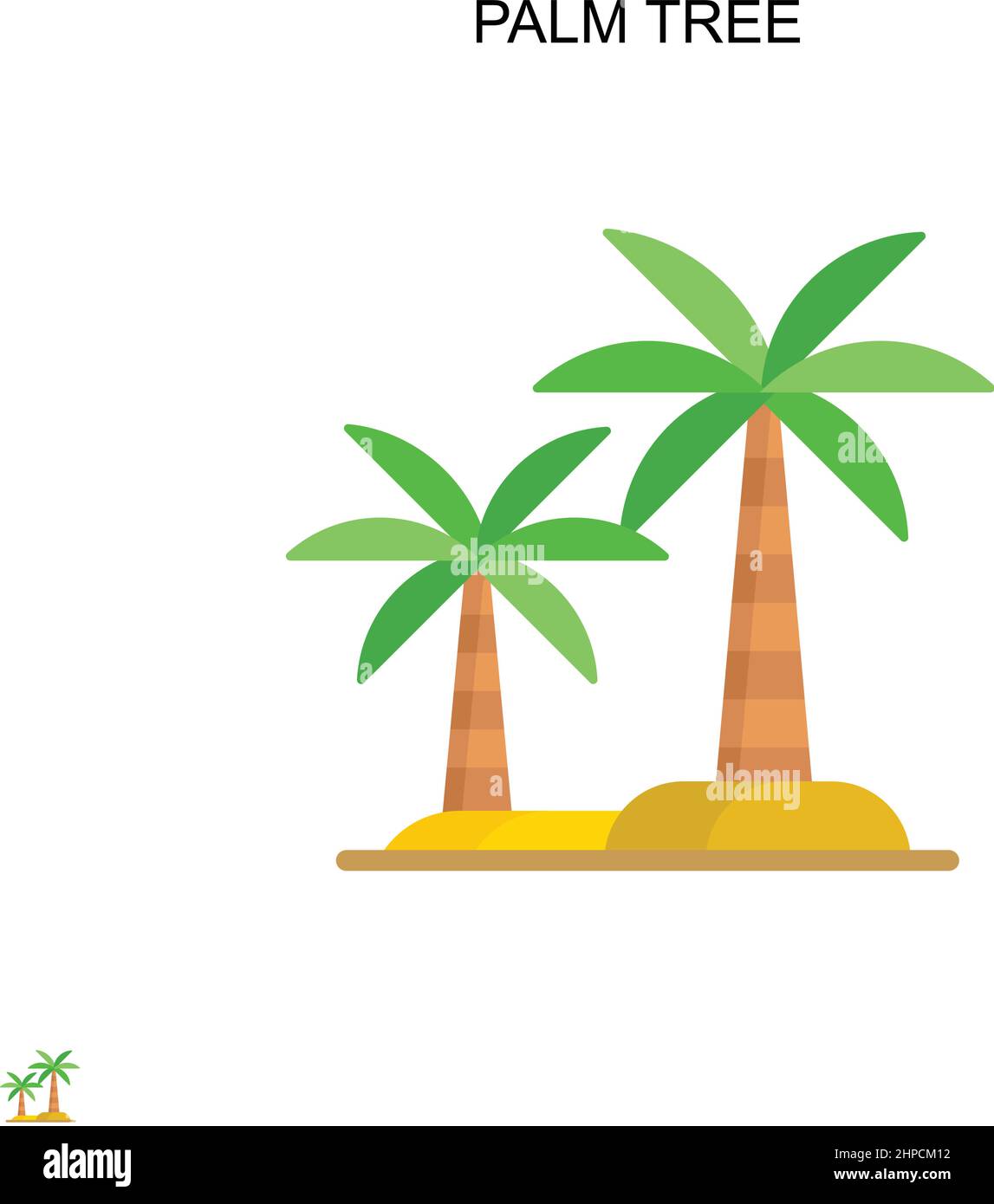Icona vettore semplice Palm tree. Modello di disegno del simbolo di illustrazione per l'elemento dell'interfaccia utente mobile Web. Illustrazione Vettoriale