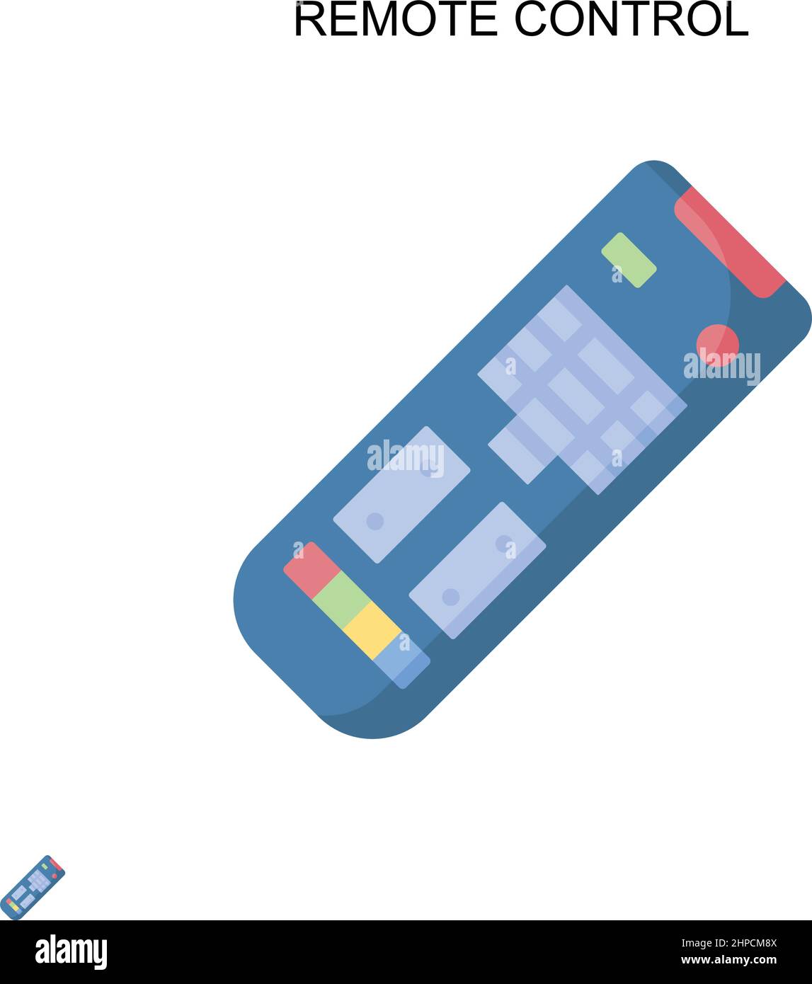 Icona semplice vettore del telecomando. Modello di disegno del simbolo di illustrazione per l'elemento dell'interfaccia utente mobile Web. Illustrazione Vettoriale