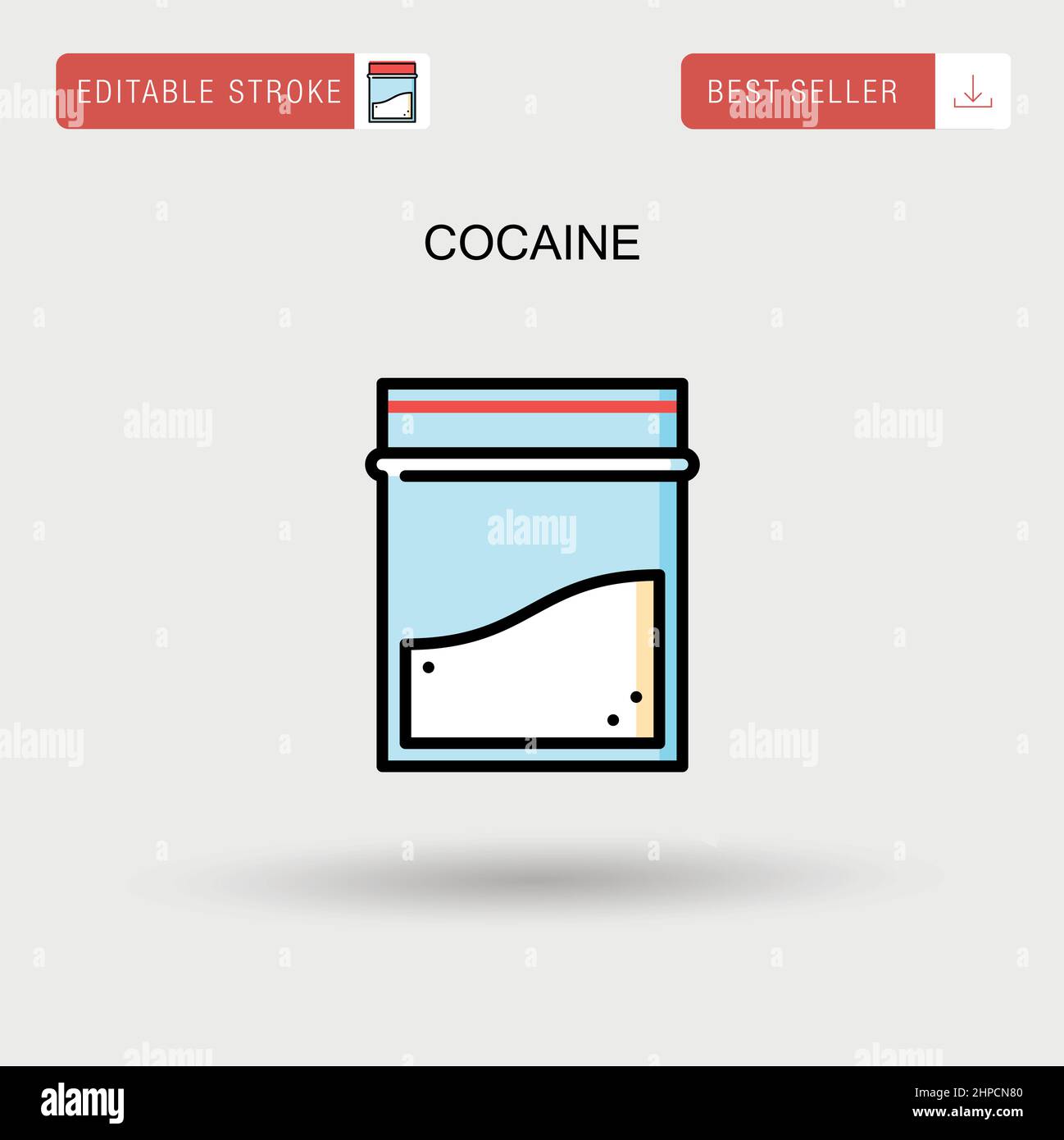 Icona vettore semplice cocaina. Illustrazione Vettoriale
