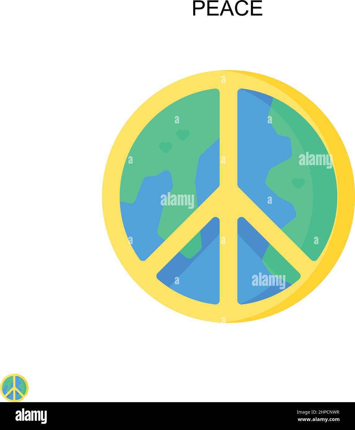 Icona vettoriale Peace Simple. Modello di disegno del simbolo di illustrazione per l'elemento dell'interfaccia utente mobile Web. Illustrazione Vettoriale