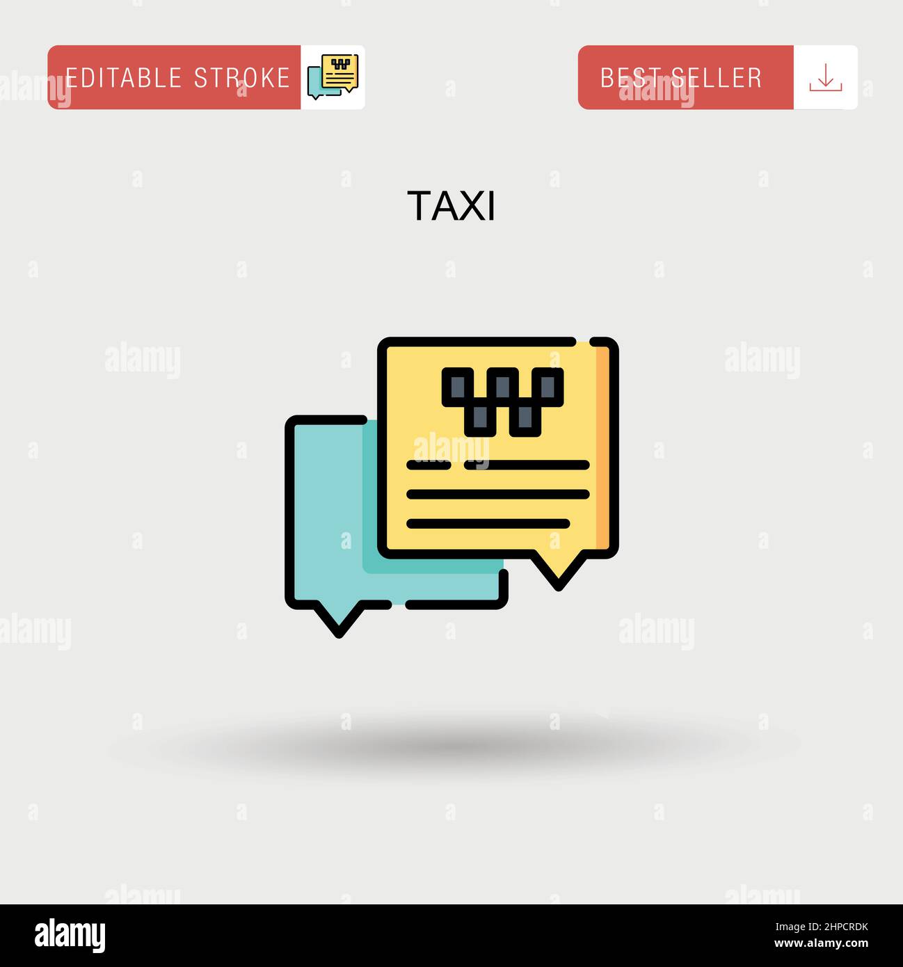 Taxi semplice vettore icona. Illustrazione Vettoriale