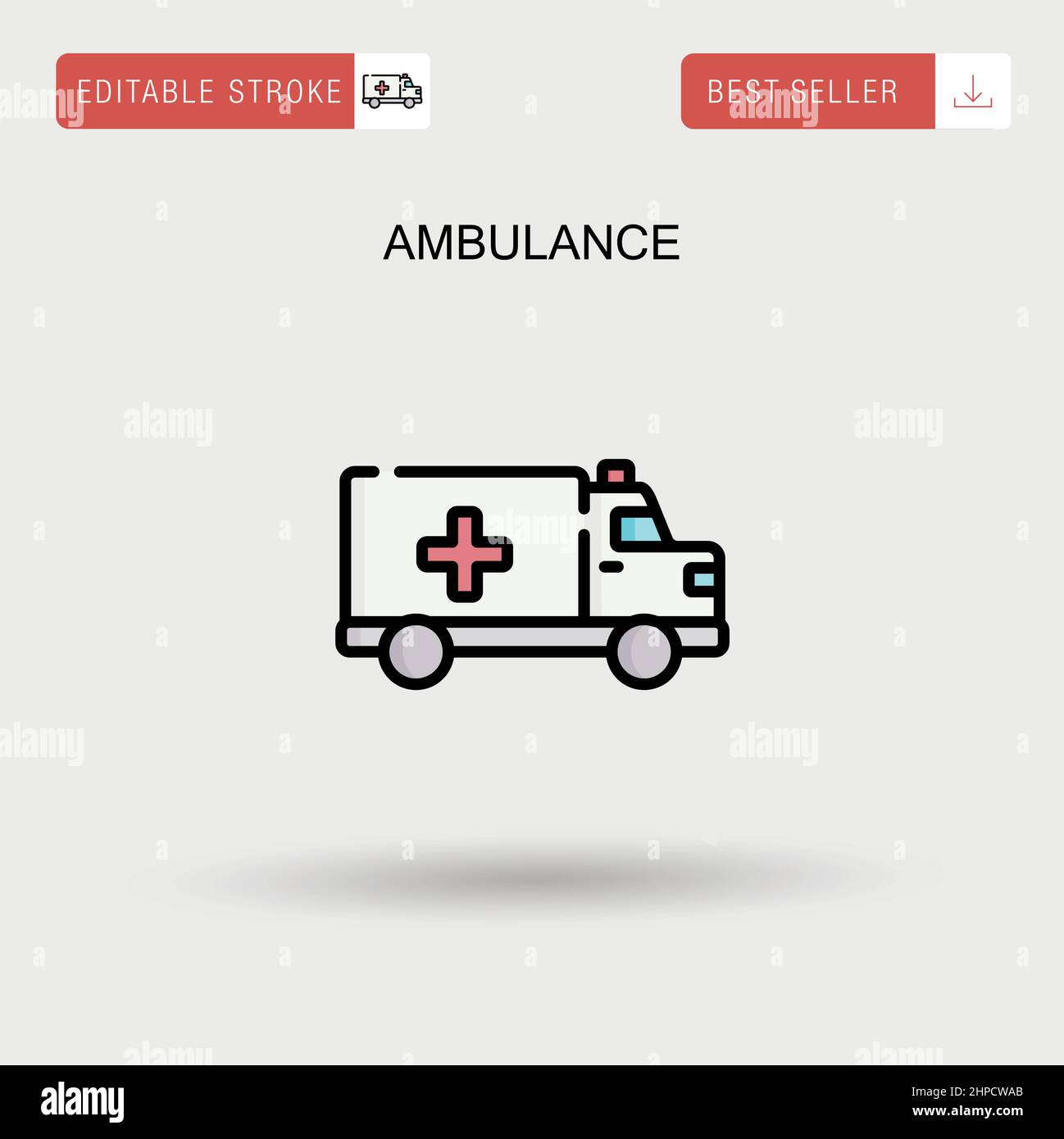 Ambulanza semplice icona vettoriale. Illustrazione Vettoriale