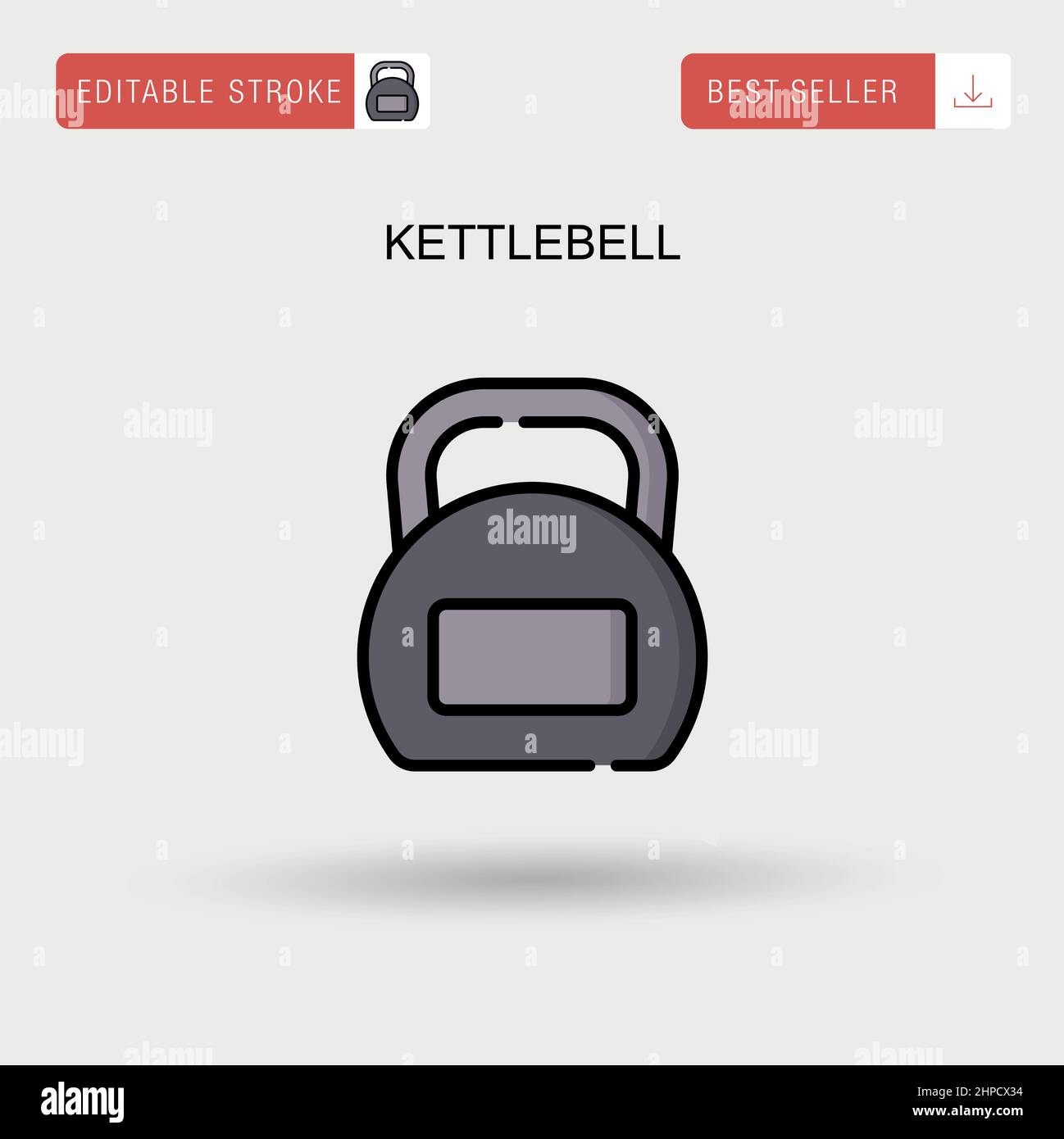 Kettlebell semplice icona vettoriale. Illustrazione Vettoriale