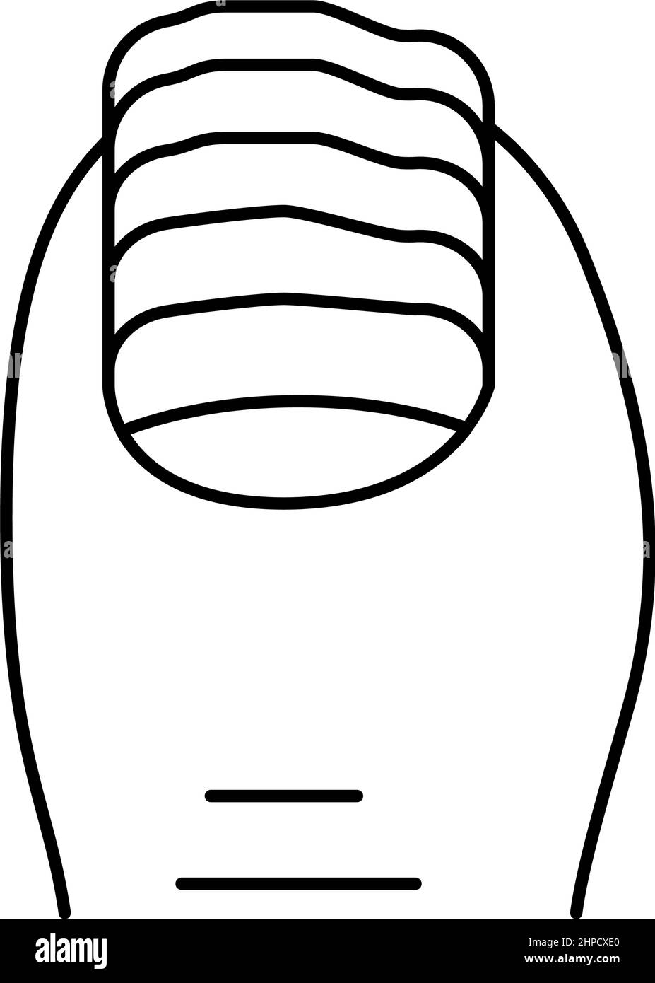 illustrazione vettoriale dell'icona della linea del fungo dell'unghia Illustrazione Vettoriale