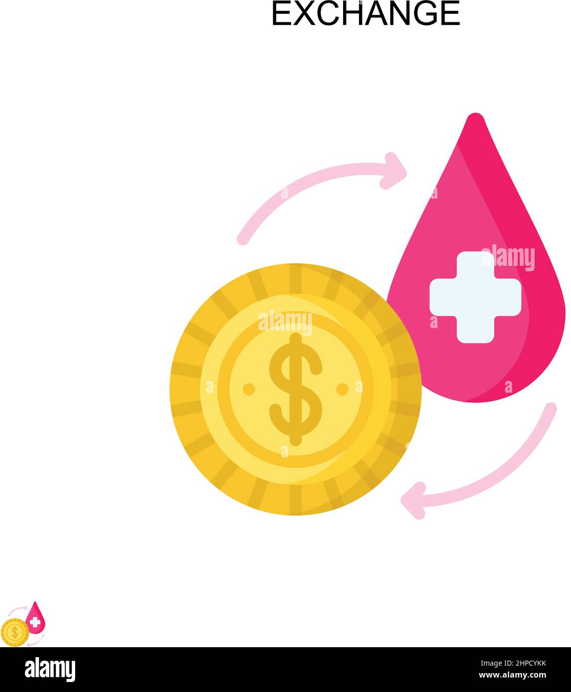 Icona di Exchange Simple Vector. Modello di disegno del simbolo di illustrazione per l'elemento dell'interfaccia utente mobile Web. Illustrazione Vettoriale