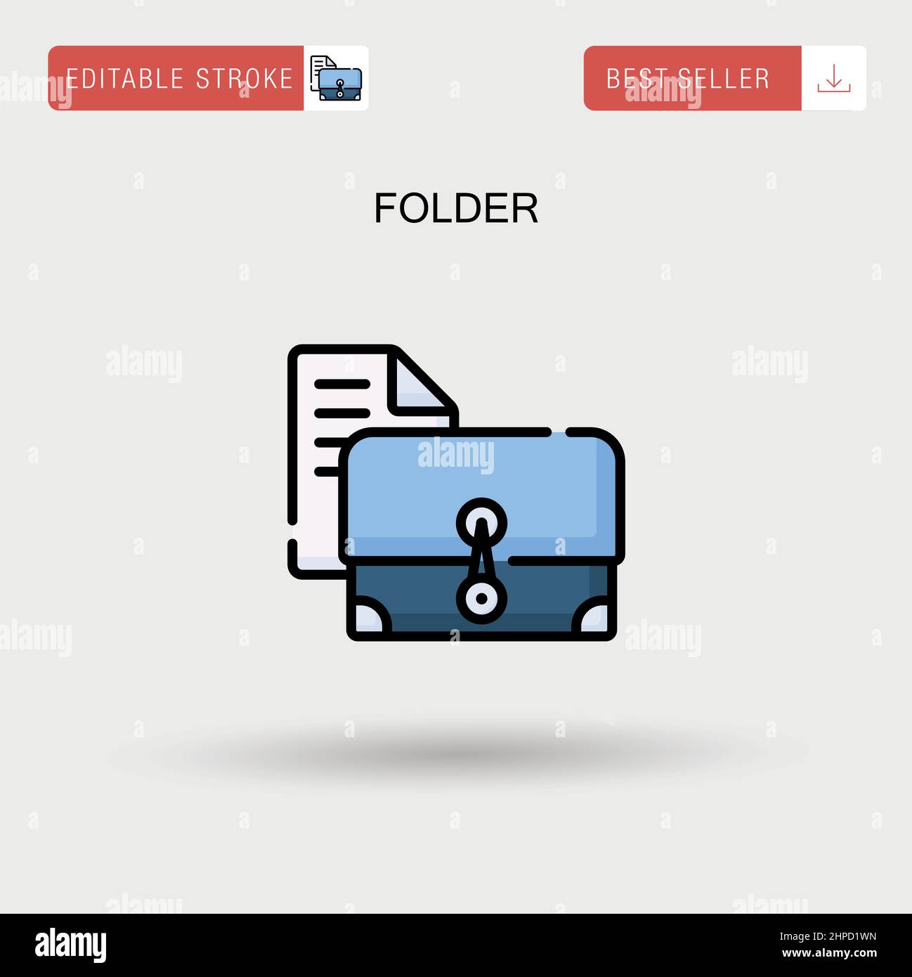Icona vettore semplice cartella. Illustrazione Vettoriale