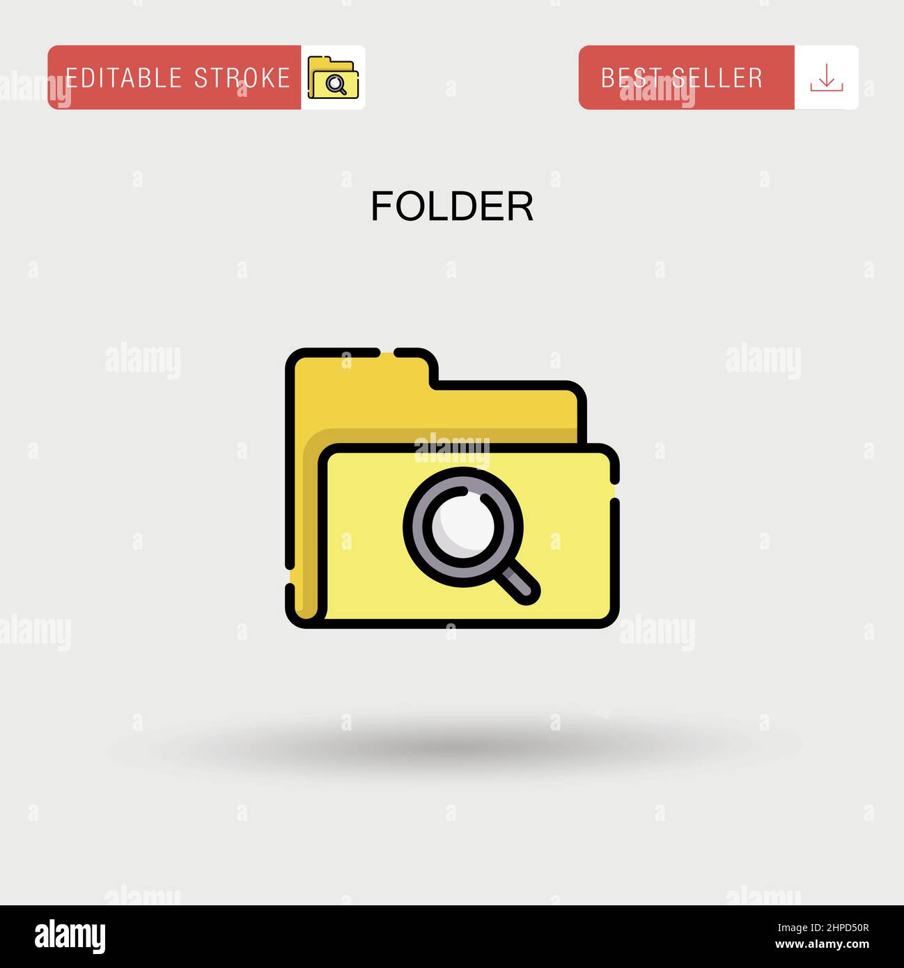 Icona vettore semplice cartella. Illustrazione Vettoriale