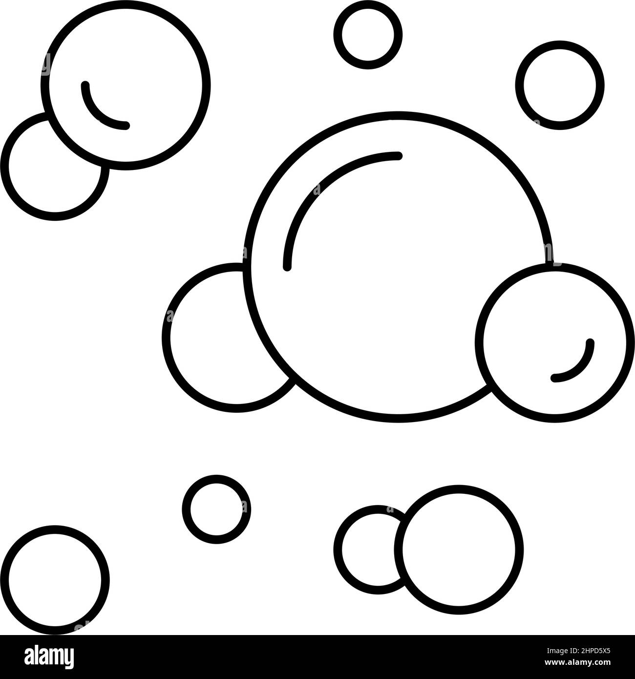 immagine vettoriale dell'icona della linea di ossigeno delle bolle Illustrazione Vettoriale