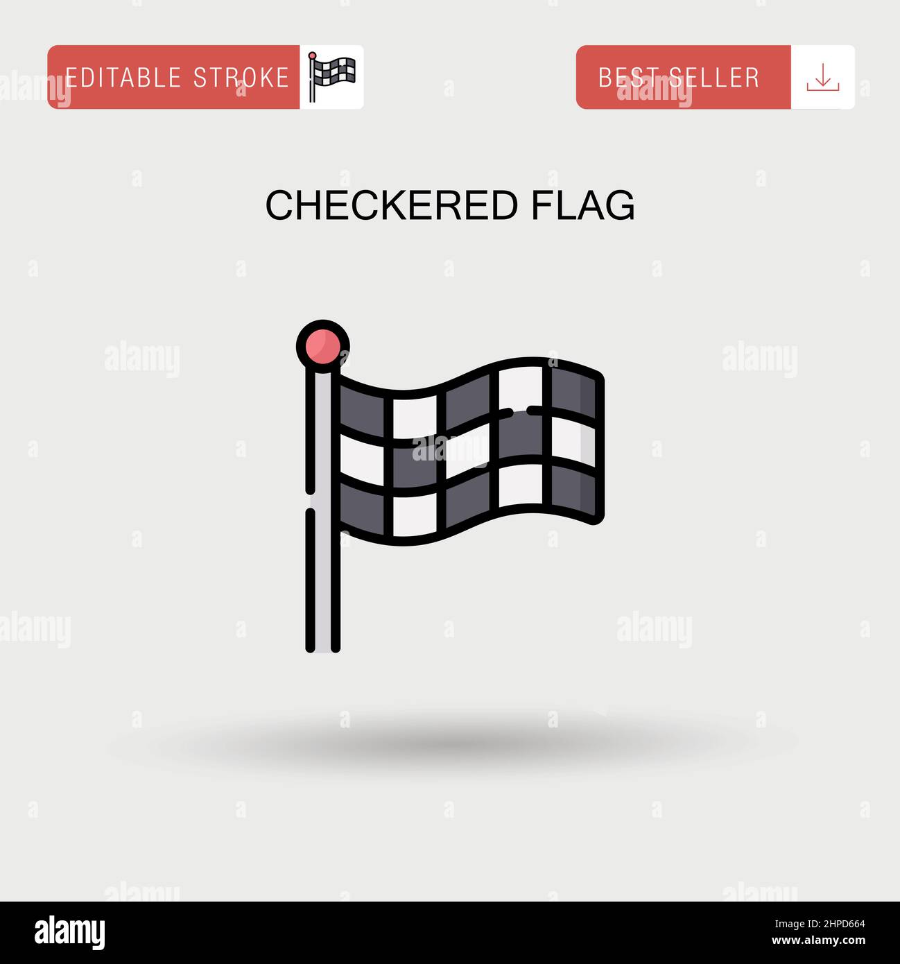 Icona vettoriale semplice con flag a scacchi. Illustrazione Vettoriale