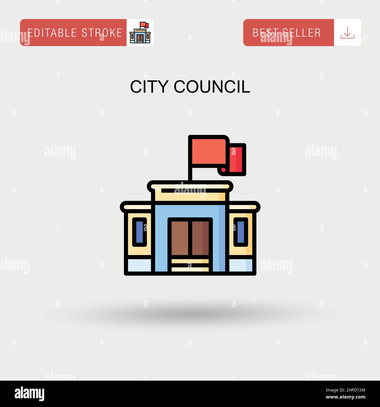 icona vettore semplice del consiglio comunale. Illustrazione Vettoriale