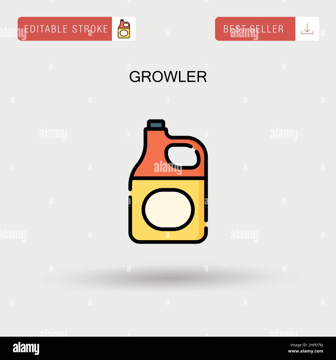 Icona vettore semplice Growler. Illustrazione Vettoriale