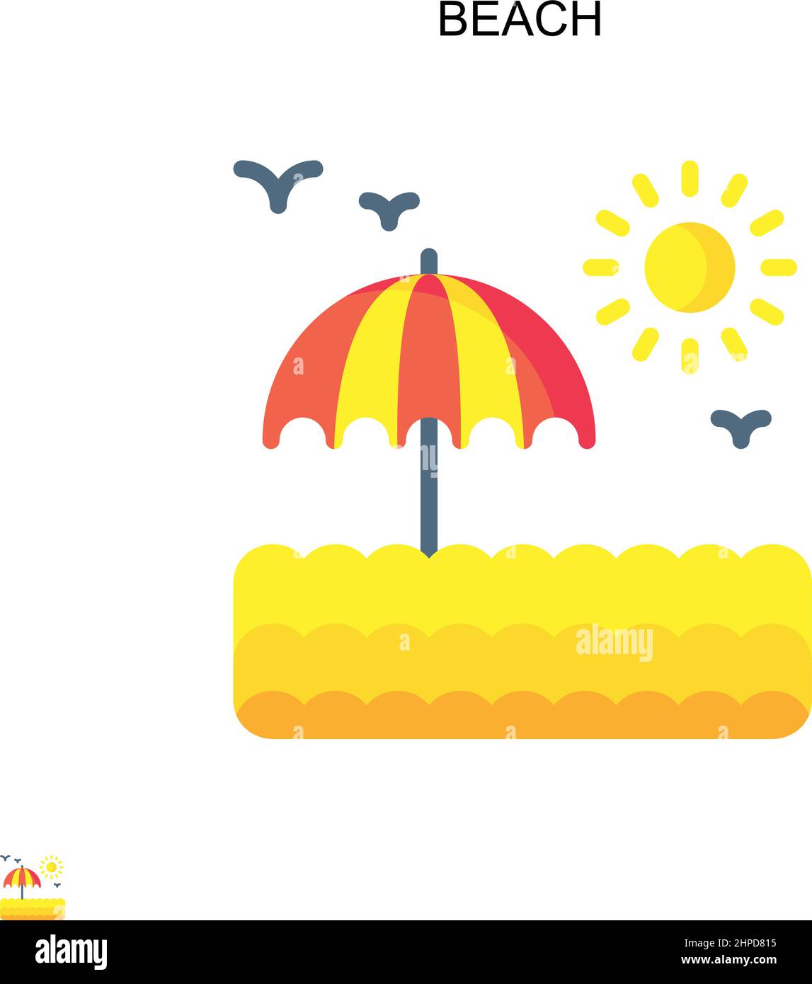 Spiaggia semplice icona vettoriale. Modello di disegno del simbolo di illustrazione per l'elemento dell'interfaccia utente mobile Web. Illustrazione Vettoriale Spiaggia semplice icona vettoriale. Modello di disegno del simbolo di illustrazione per l'elemento dell'interfaccia utente mobile Web. Illustrazione Vettoriale