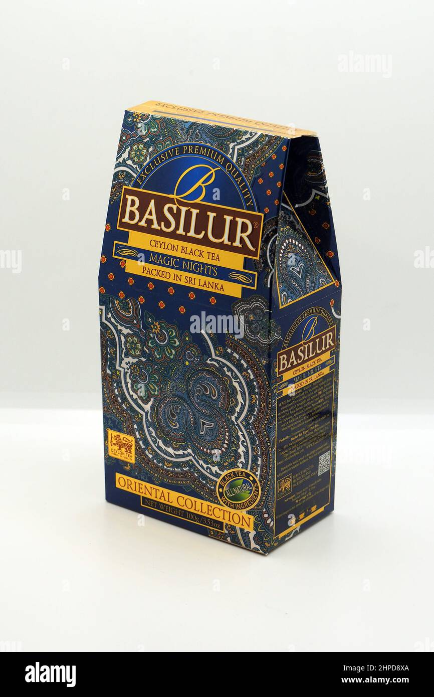 Basilur Premium Ceylon Tea, Srí Lanka, Asia Foto Stock