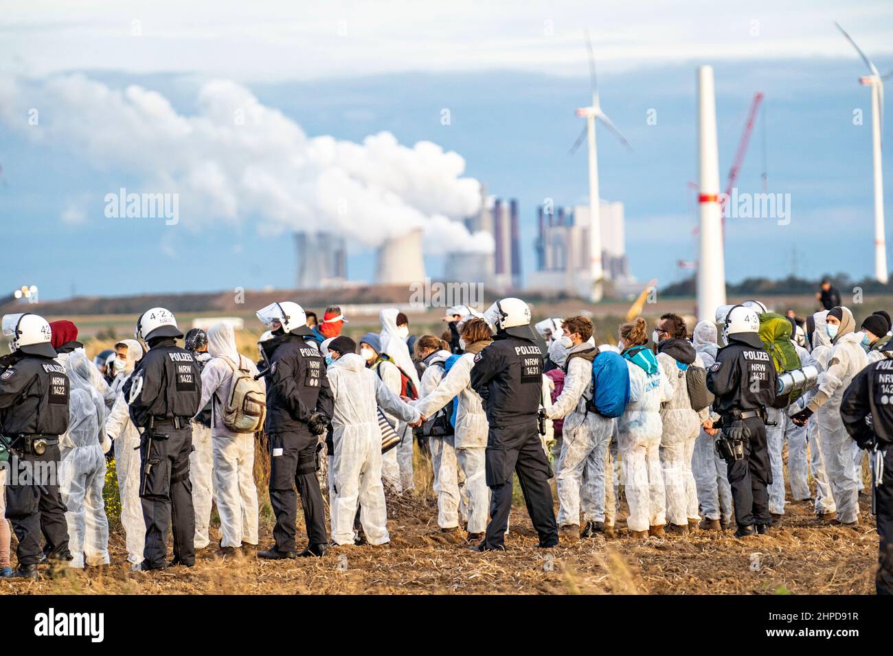 Protesta contro la demolizione del villaggio di Lützerath nella zona mineraria di Rhenish lignite, che è quello di fare il passo per l'espansione del GA Foto Stock