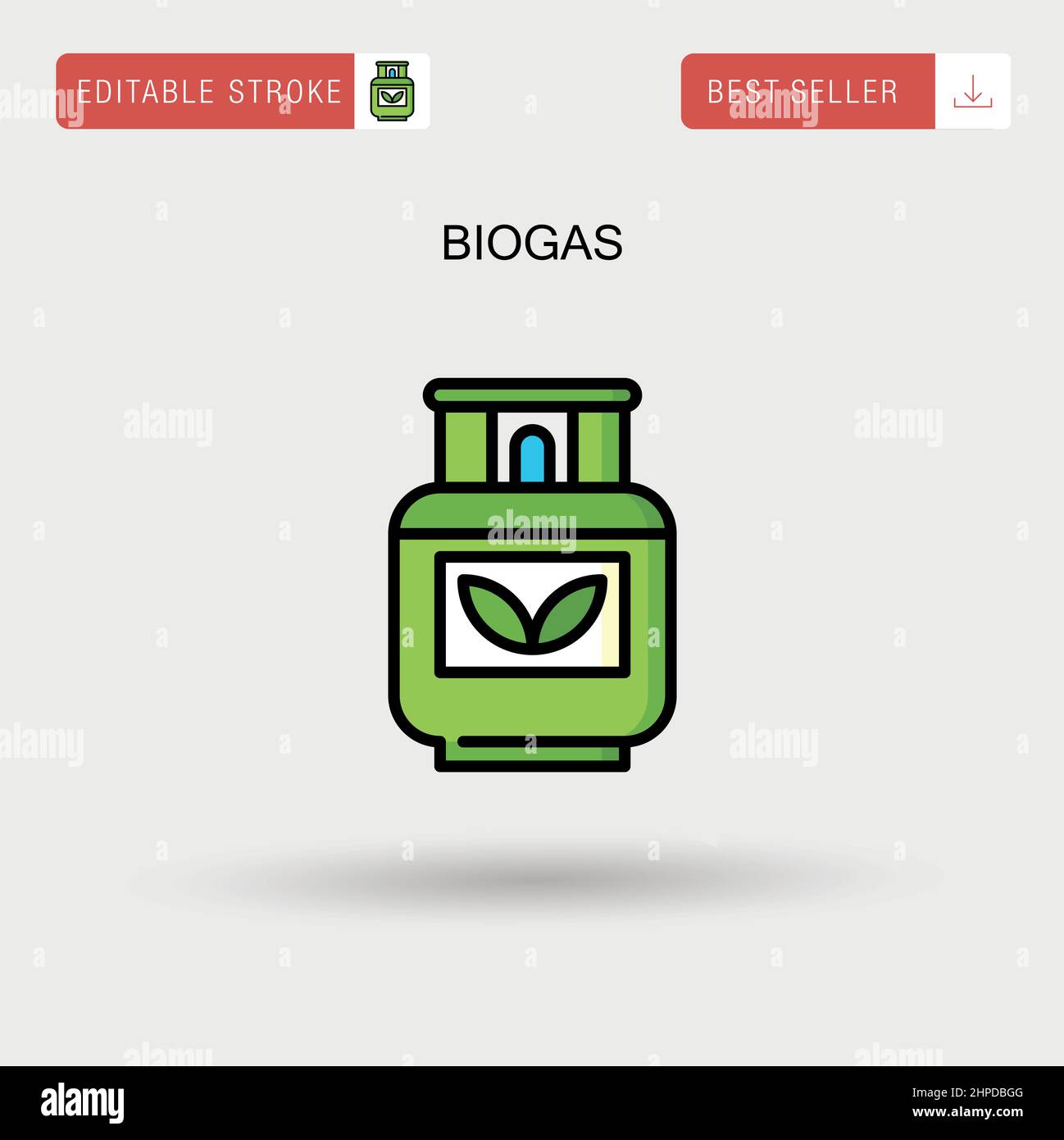 Biogas semplice icona vettoriale. Illustrazione Vettoriale