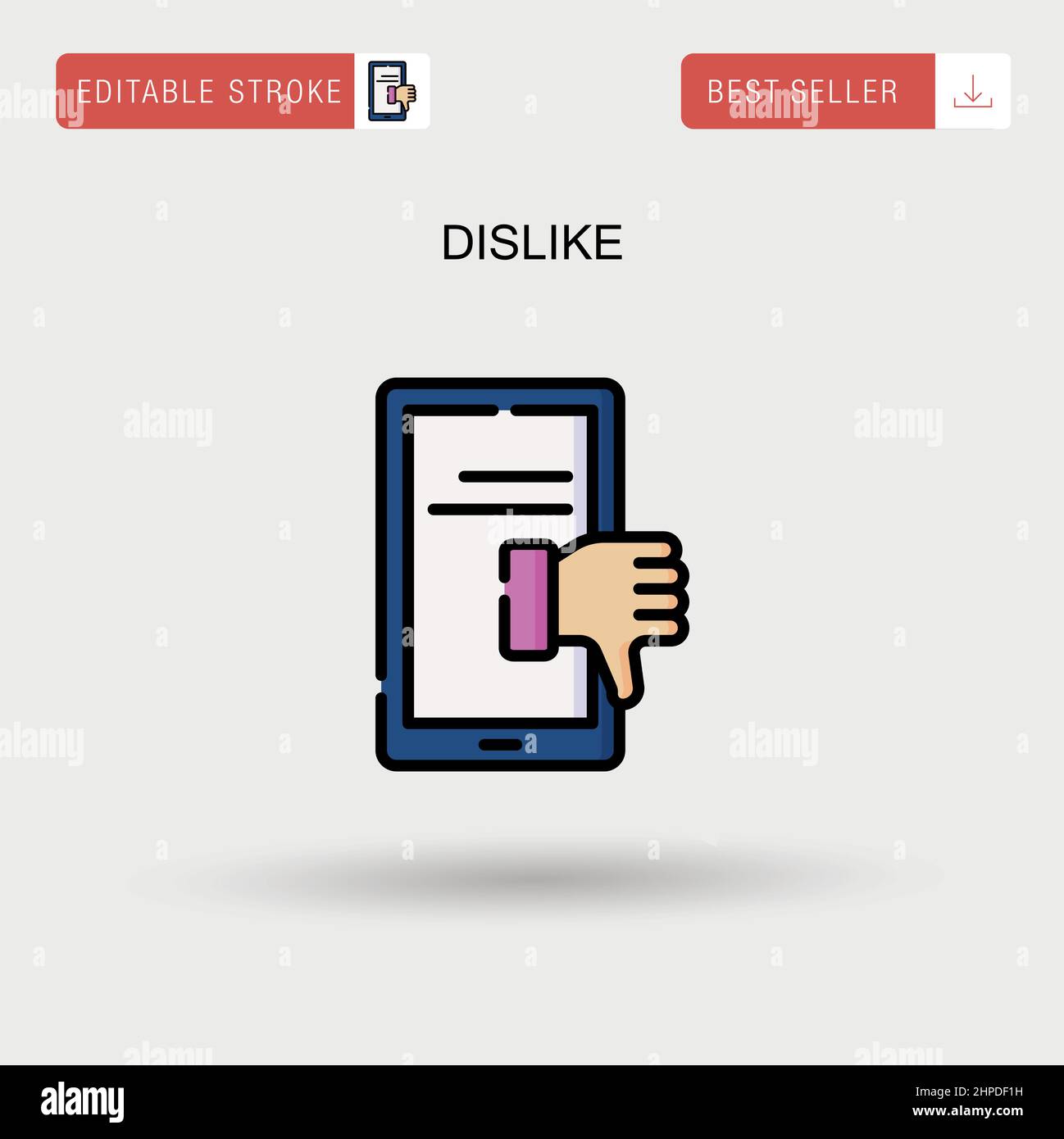 Non piace icona vettore semplice. Illustrazione Vettoriale