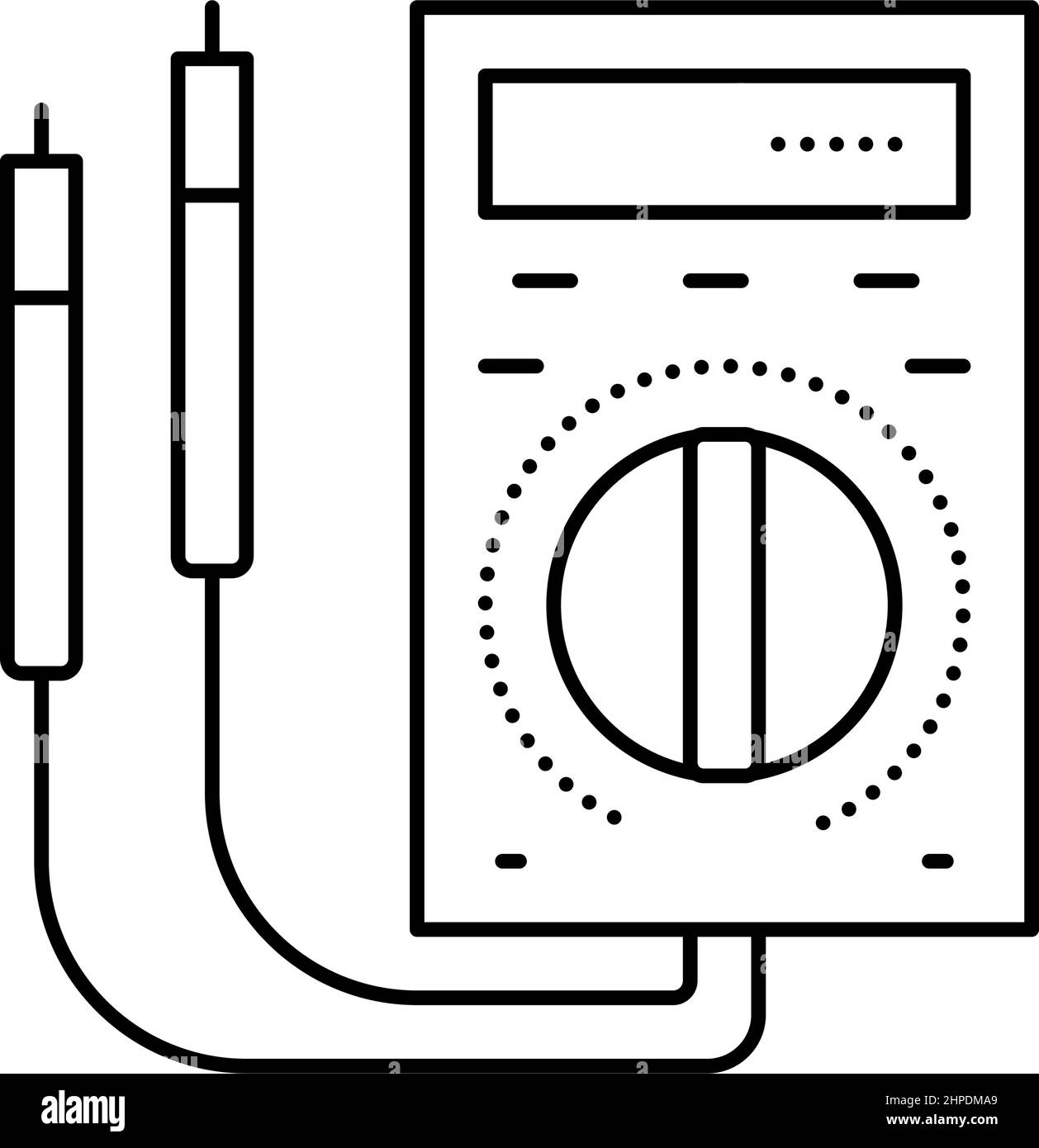 illustrazione vettoriale dell'icona della linea degli strumenti dell'amperometro Illustrazione Vettoriale