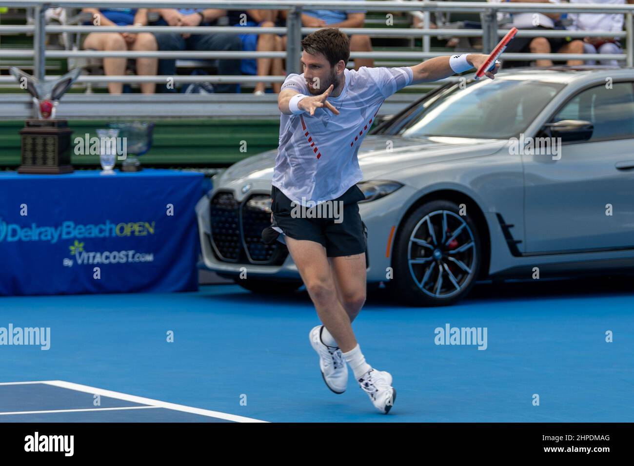 Finale dei singoli: Cameron Norrie (GBR) VINCITORE 7:5, 7:6 durante l'ATP Champions, Legends Tour al Delray Beach Open 2022 entro il Vitacost.com. Foto Stock