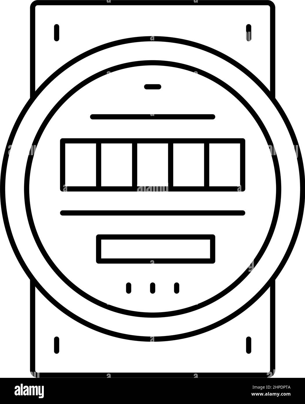 illustrazione vettoriale dell'icona della linea del misuratore elettrico Illustrazione Vettoriale